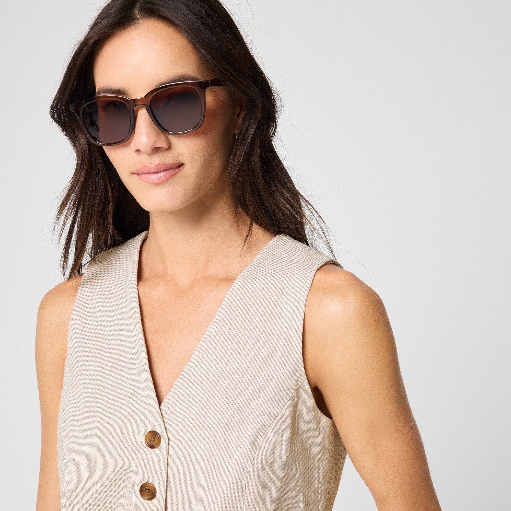 Striped button-front vest