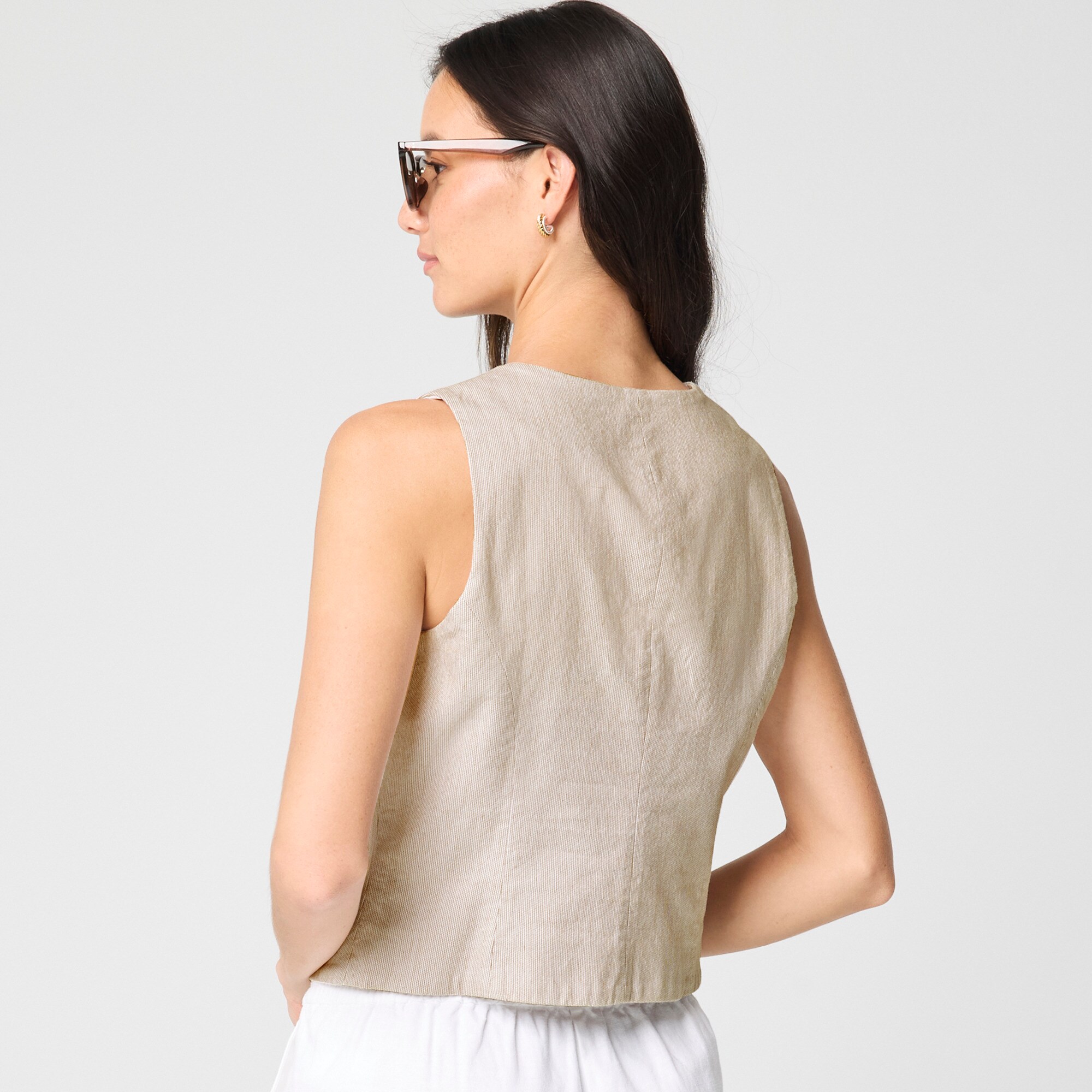 Striped button-front vest
