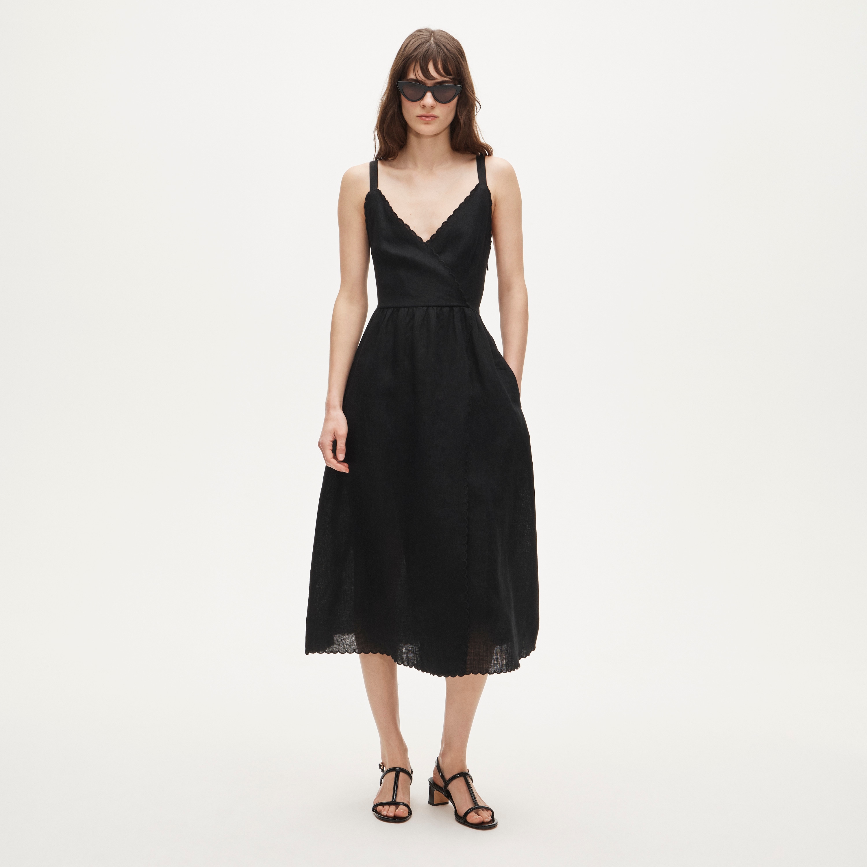 j crew linen wrap dress J Crew Strappy Linen Cupro Dress