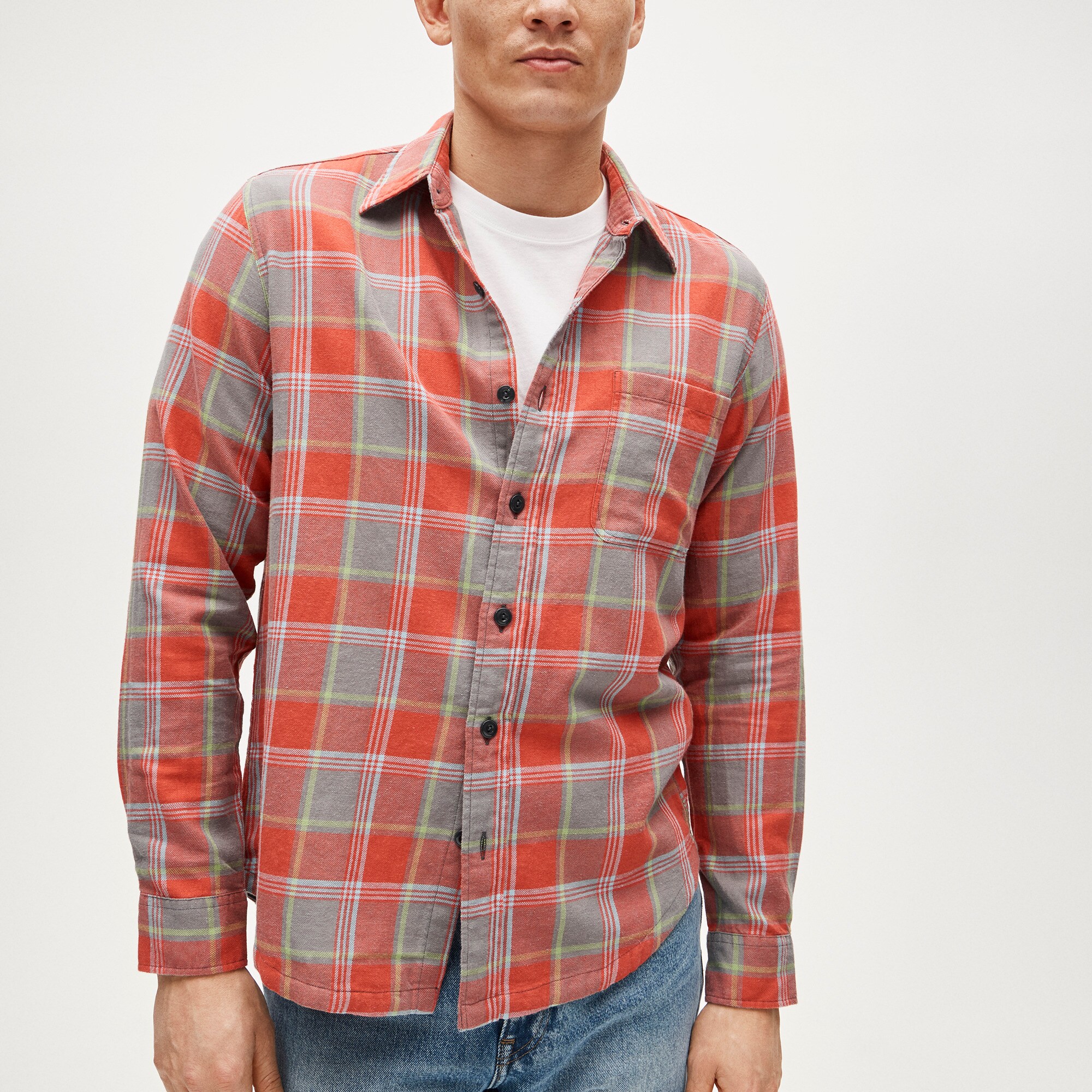 Cotton-hemp blend twill shirt