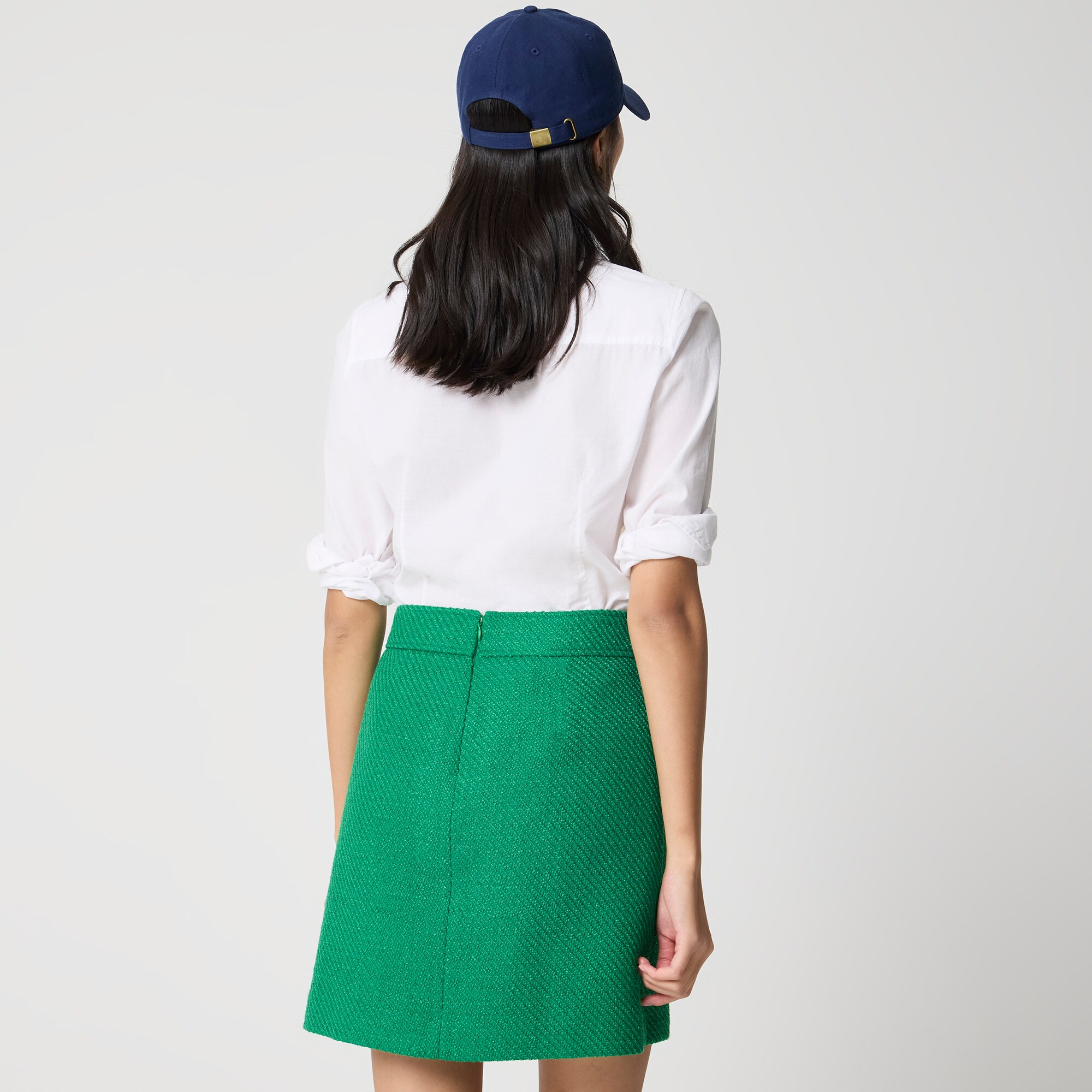 Tweed A-line mini skirt