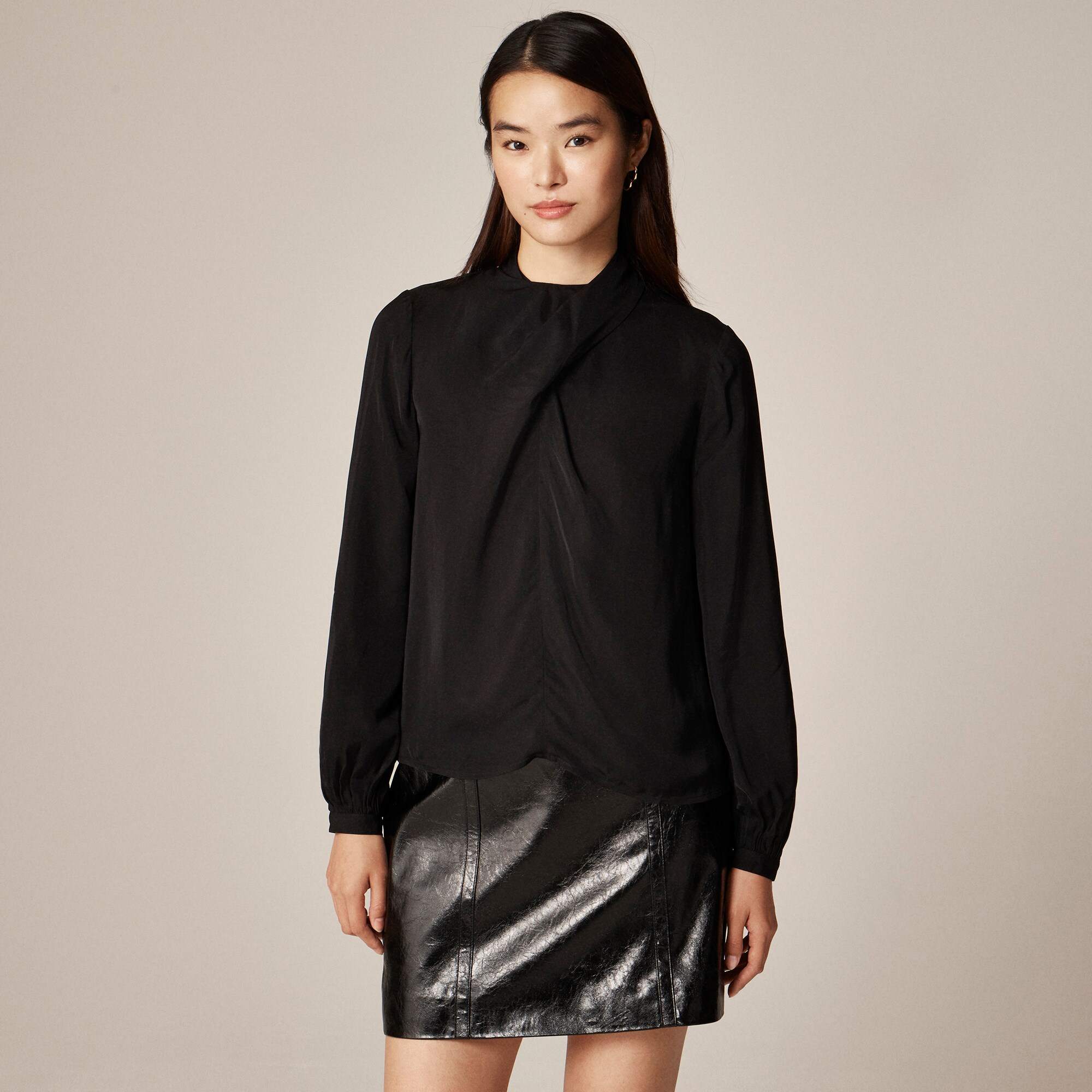 Scarf-neck shirt