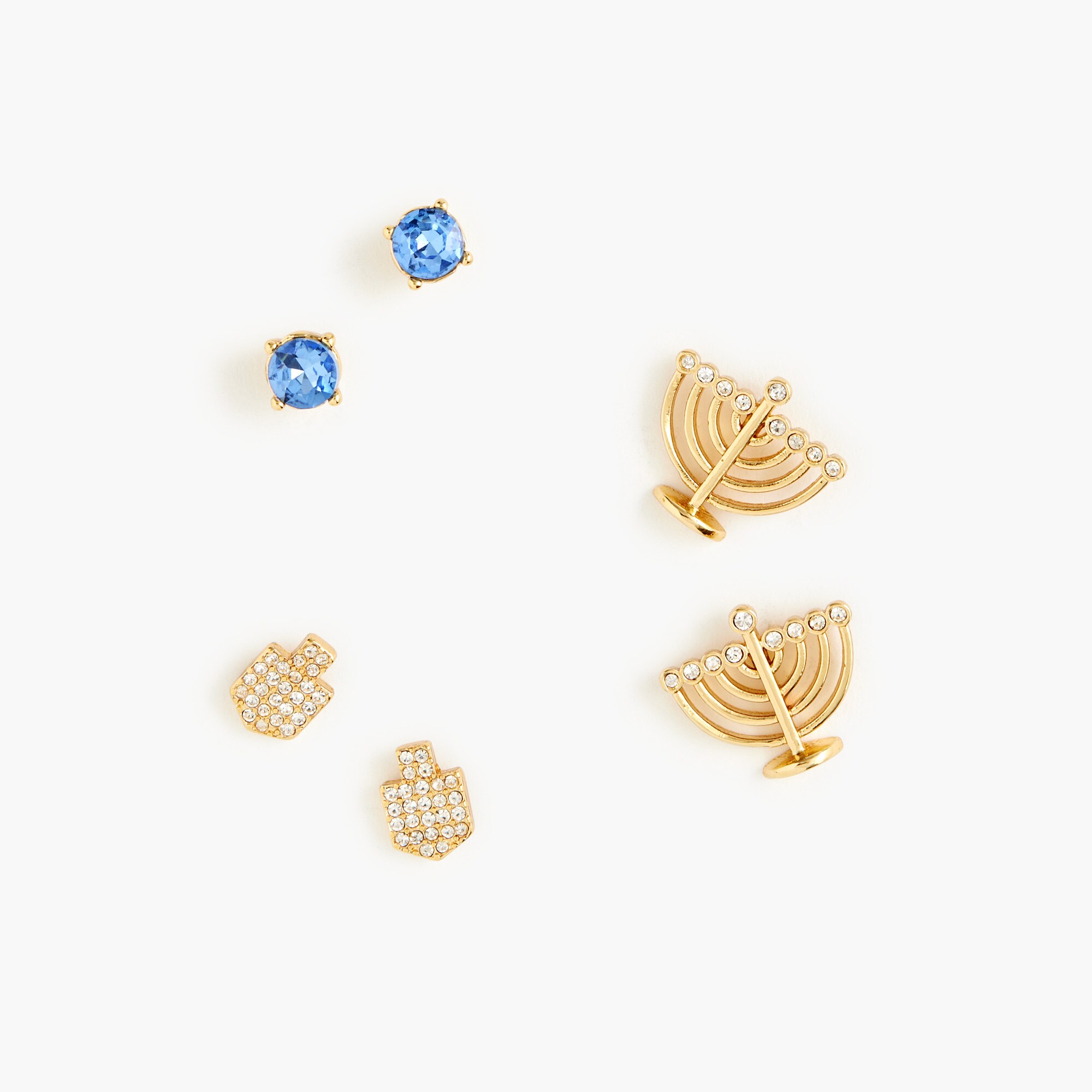 womens Hanukkah stud earrings pack-of-three