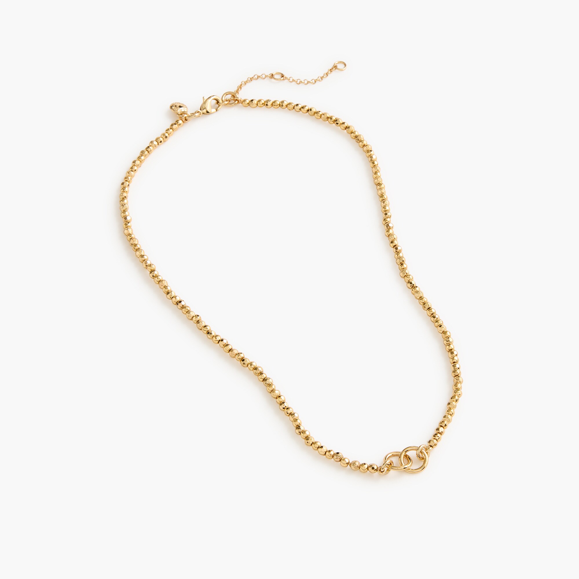 womens Tiny gold beaded necklace