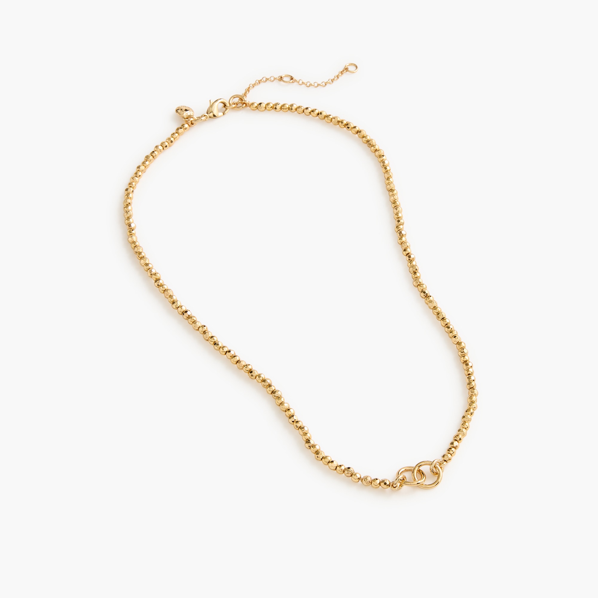 tiny gold beaded necklace for women