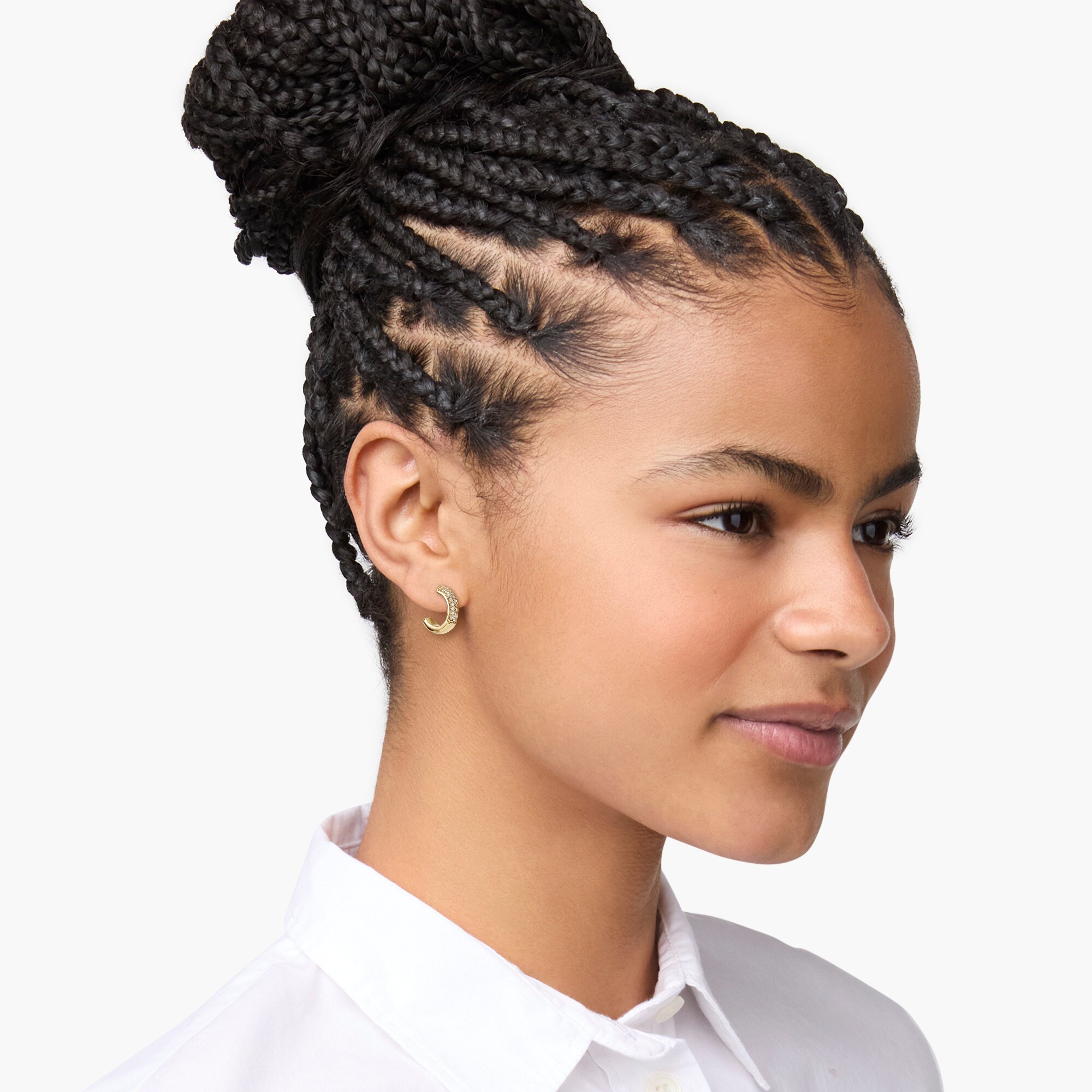 Pavé crystal huggie earrings set