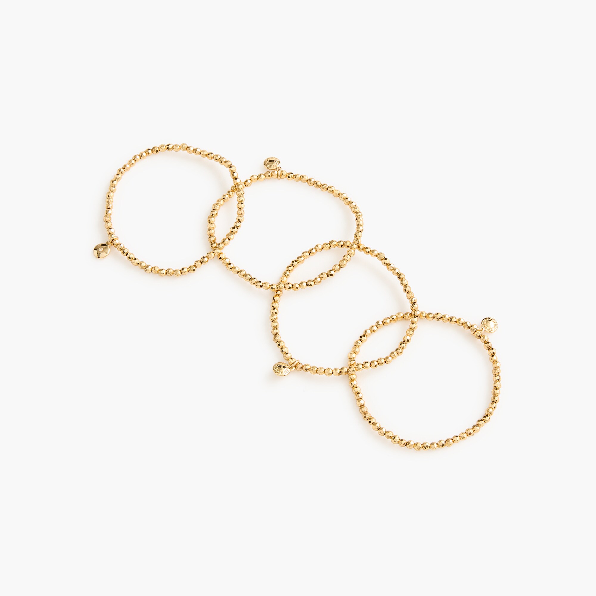 womens Tiny gold stretch bracelets pack-of-four