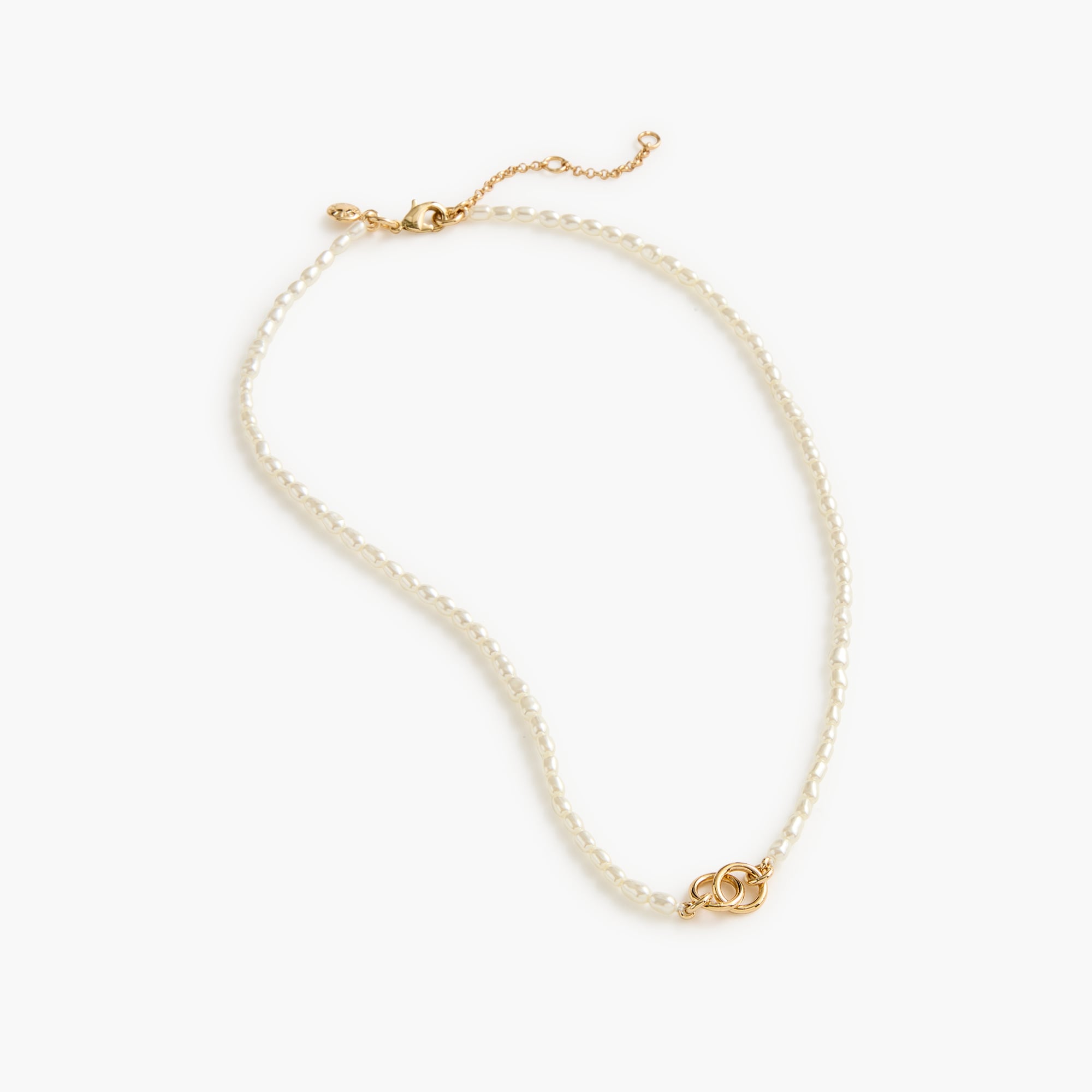 womens Tiny beaded pearl necklace