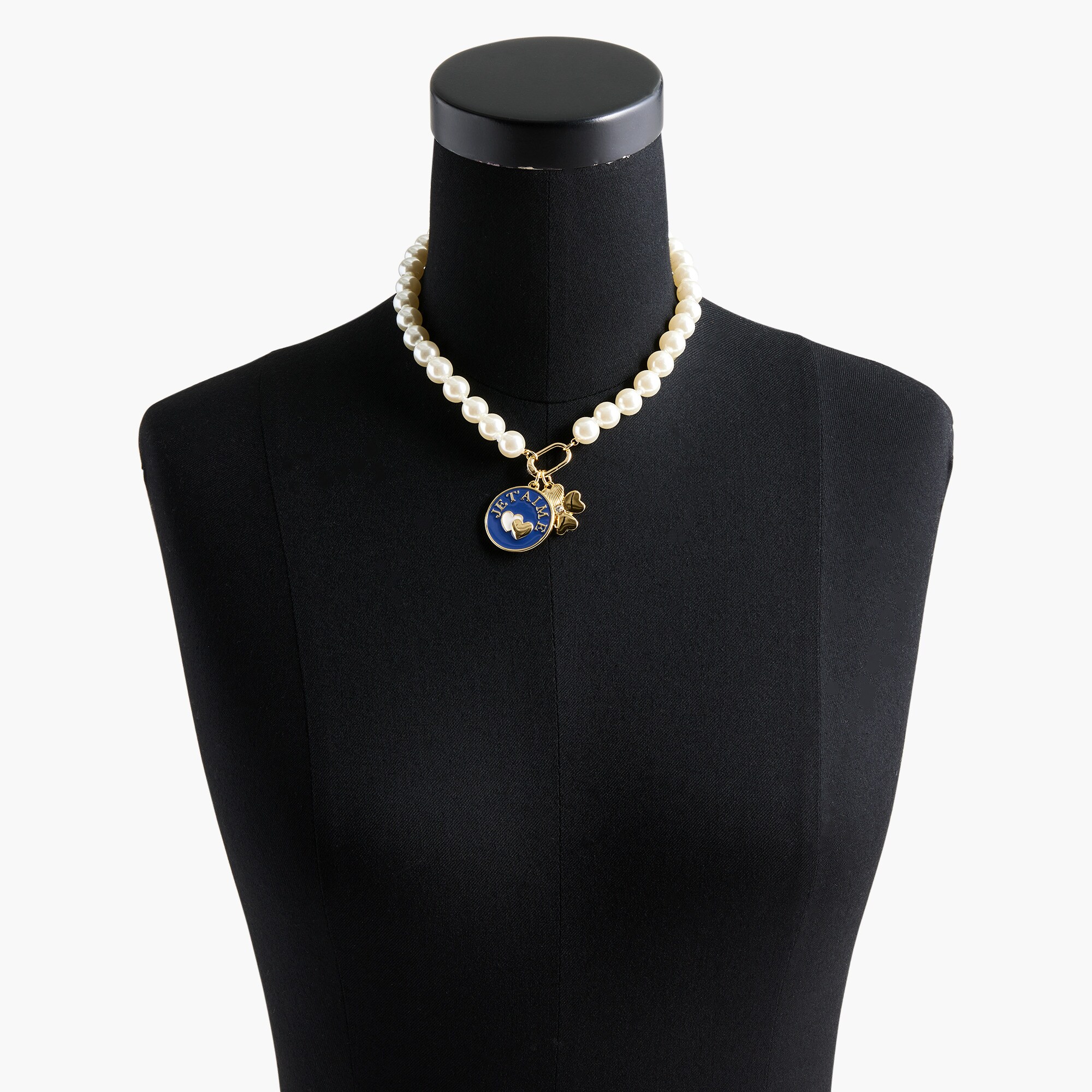 Je t'aime pearl pendant necklace