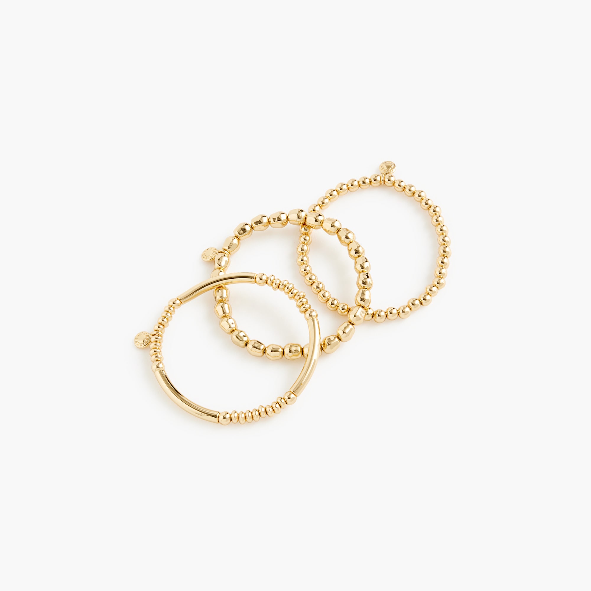 womens Assorted gold stretch bracelets pack-of-three