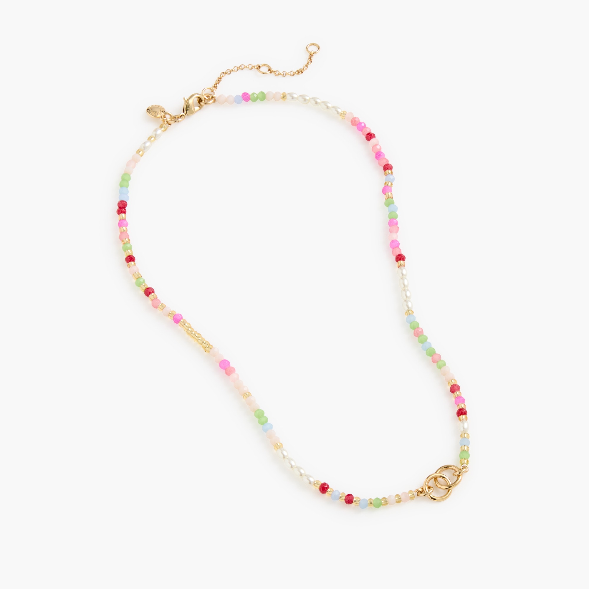 womens Tiny multicolored beaded necklace