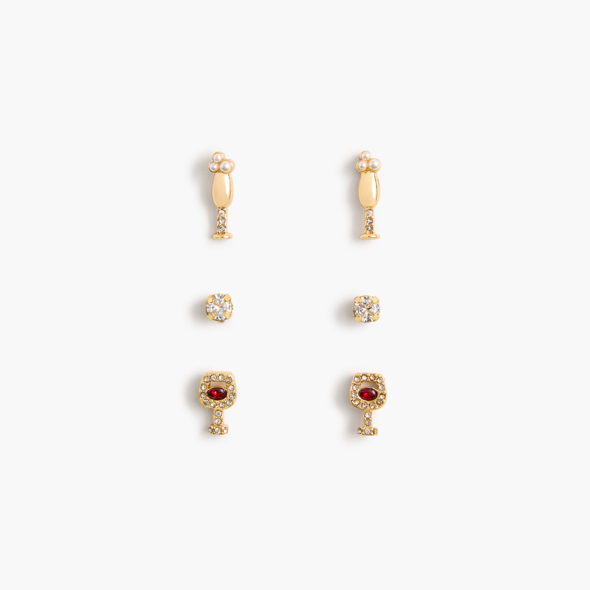 wine stud earrings set for women