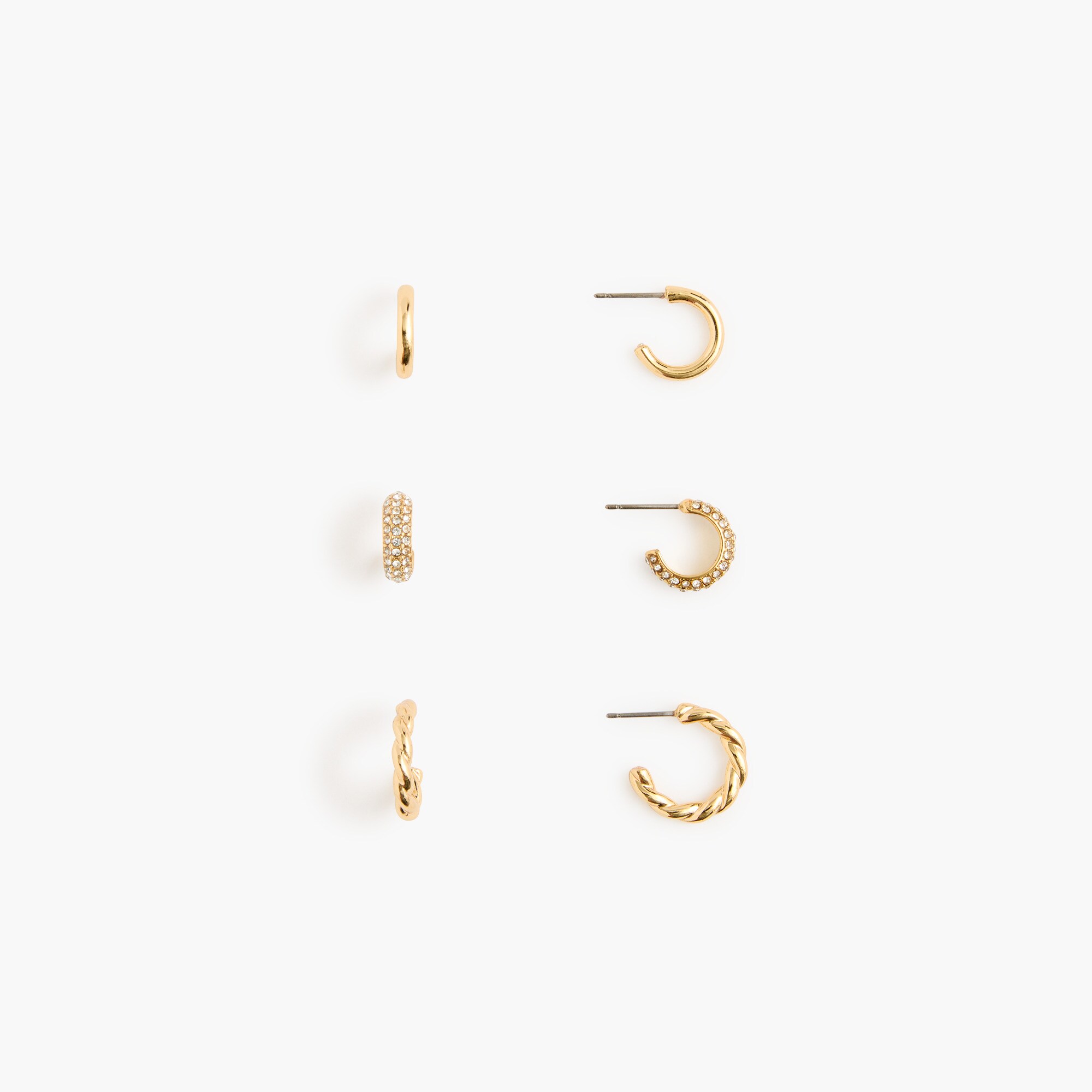 huggie earrings set-of-three for women