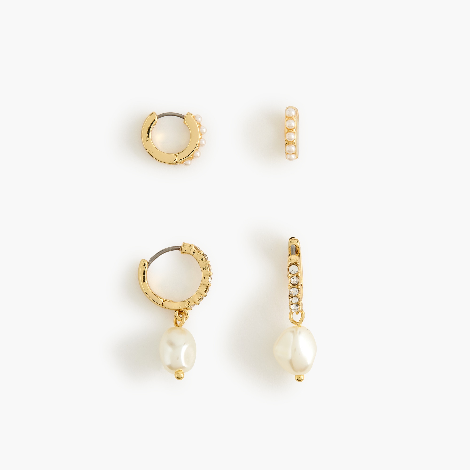Pearl drop hoop earrings