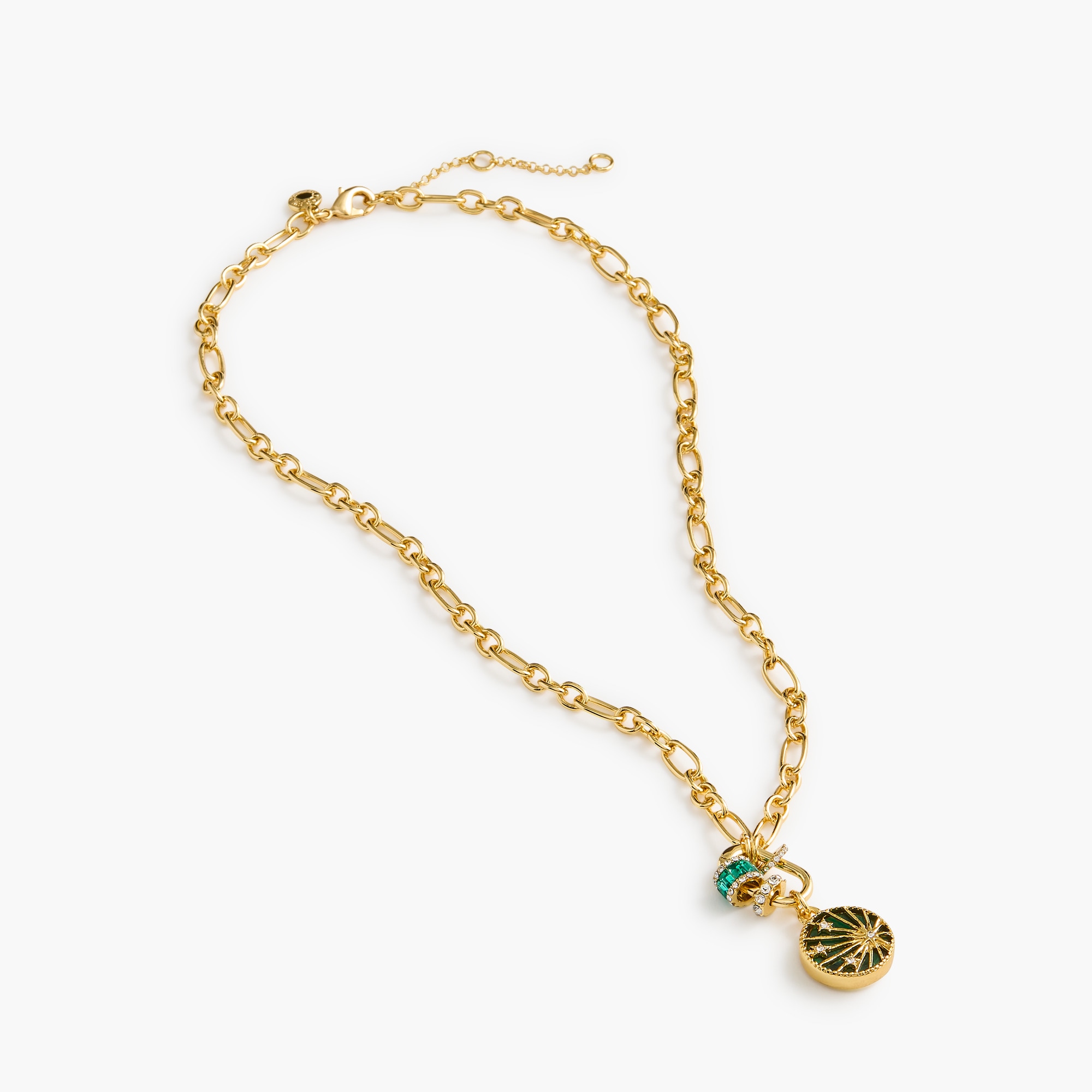 womens Pav&eacute; pendant charm necklace