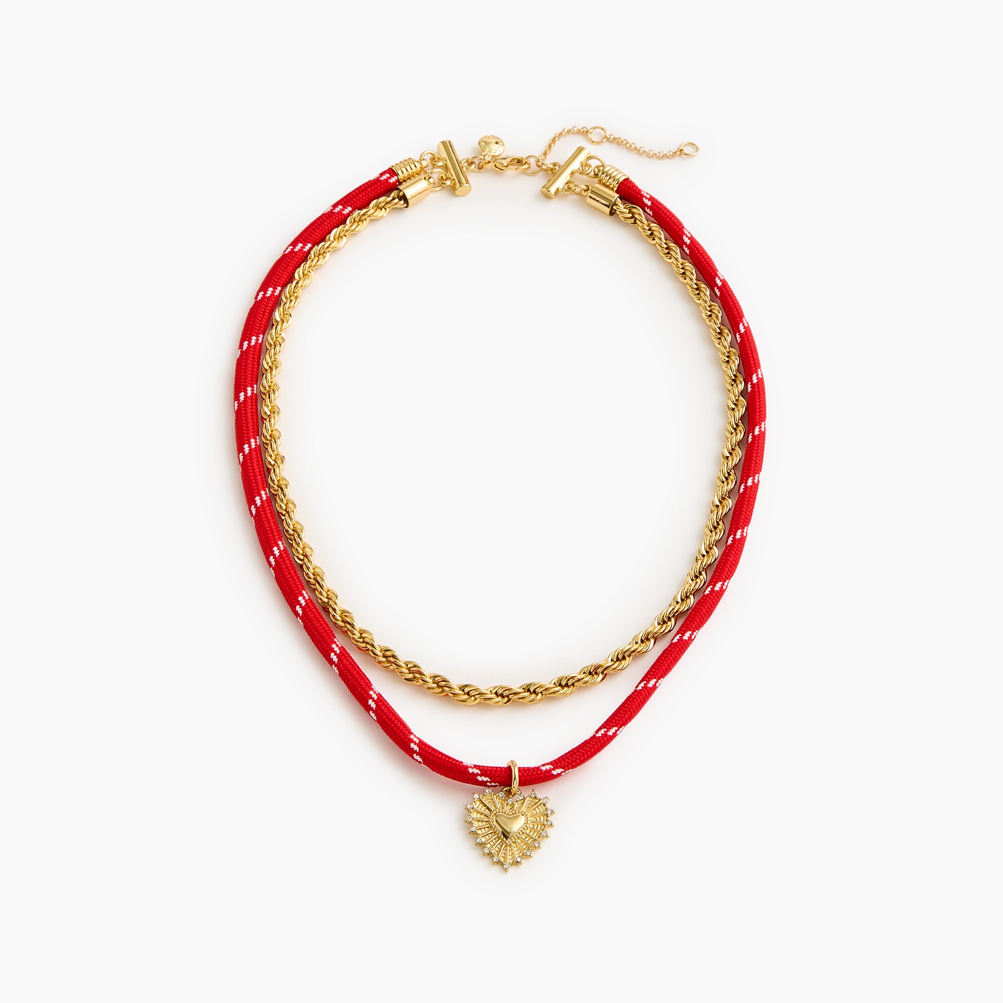 corded gold charm layering necklace for women