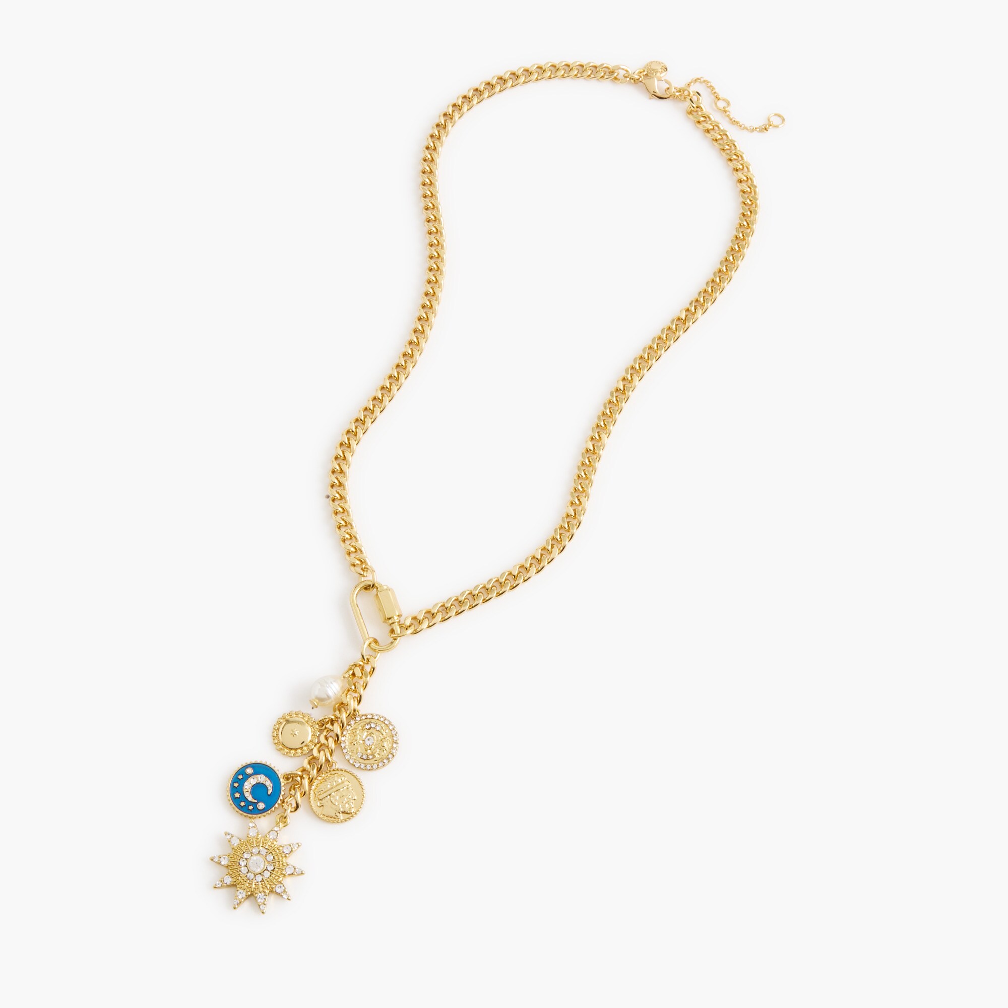 carabiner celestial charm necklace for women