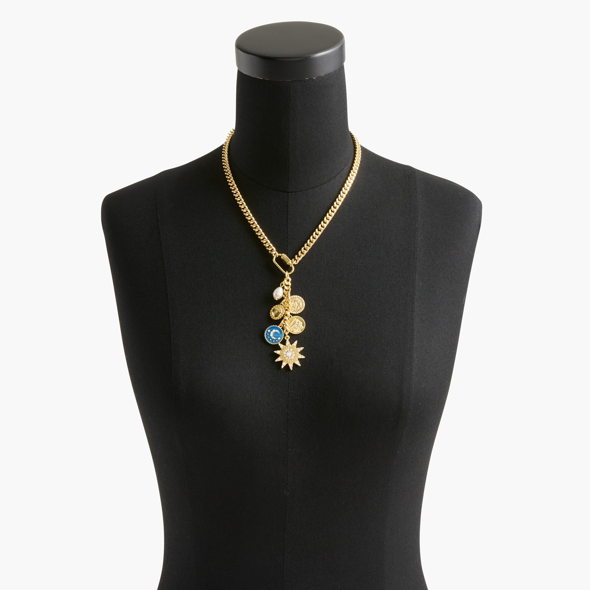 Carabiner celestial charm necklace