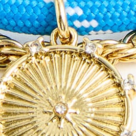 Corded gold charm layering bracelet SUNDRENCHED POOL