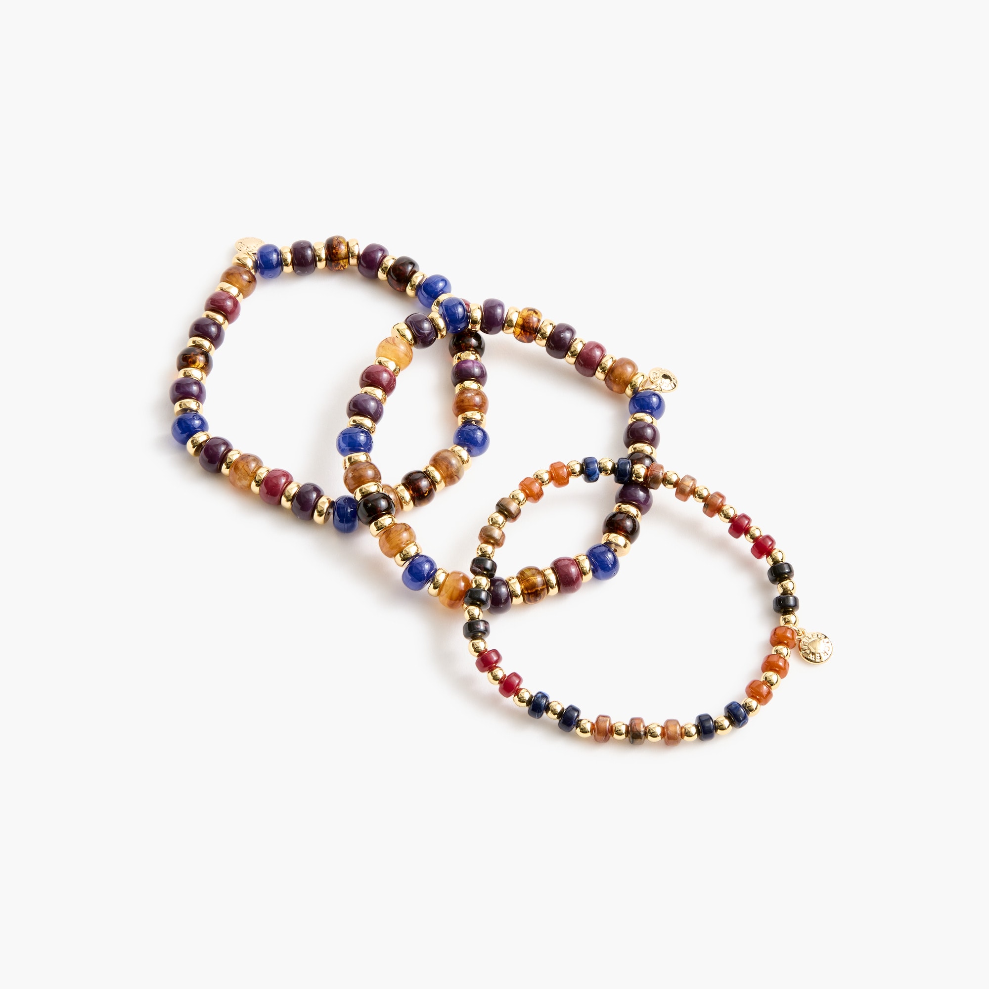 Oval beaded bracelets set-of-three