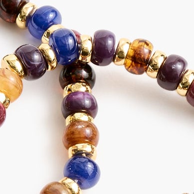 Oval beaded bracelets set-of-three AUTUMNAL MULTI