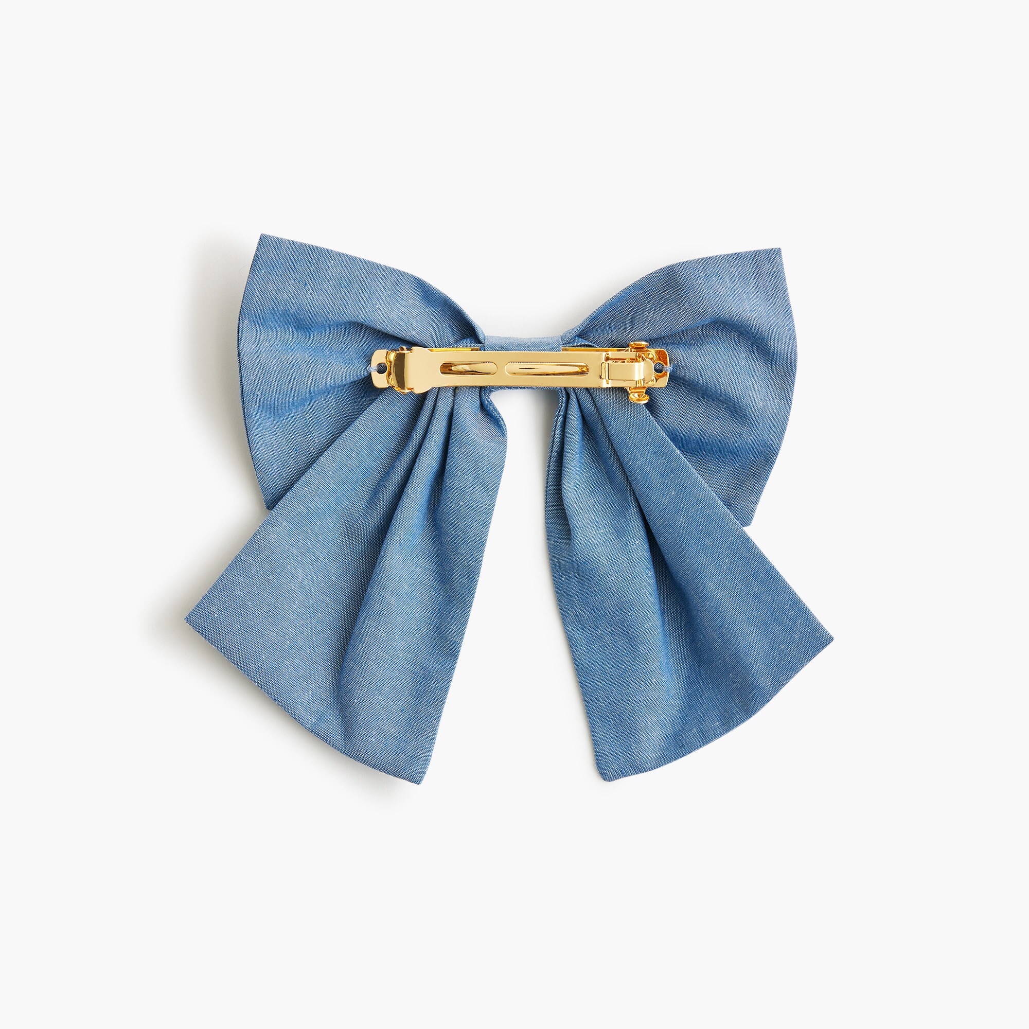 Embroidered heart bow barrette