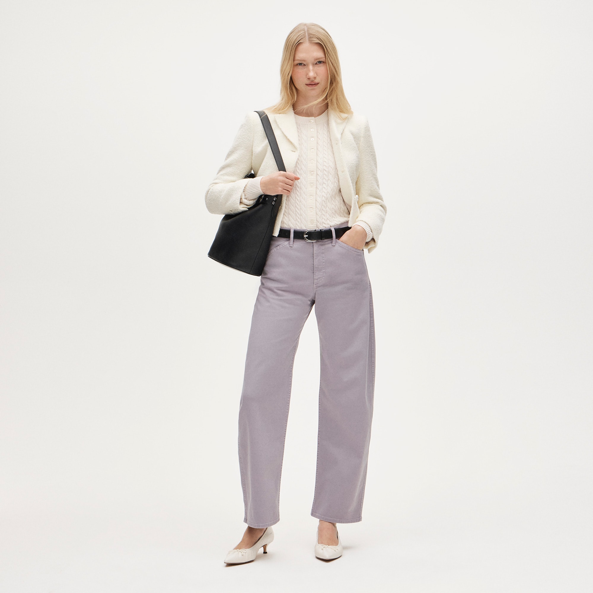 Petite Zoe barrel pant in chino - Purple