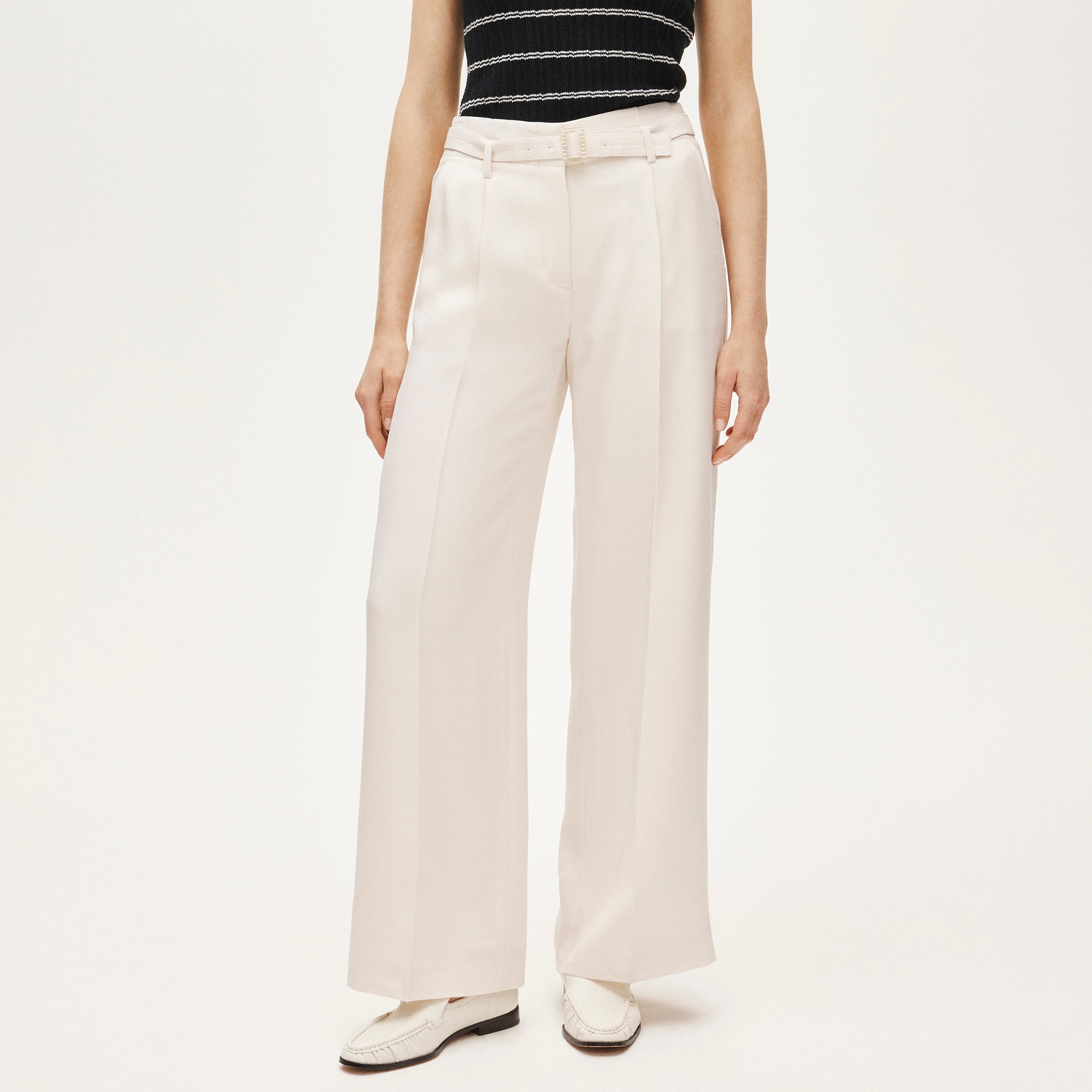Wide-leg Belted Pant In Luster Canvas For Women | J.Crew
