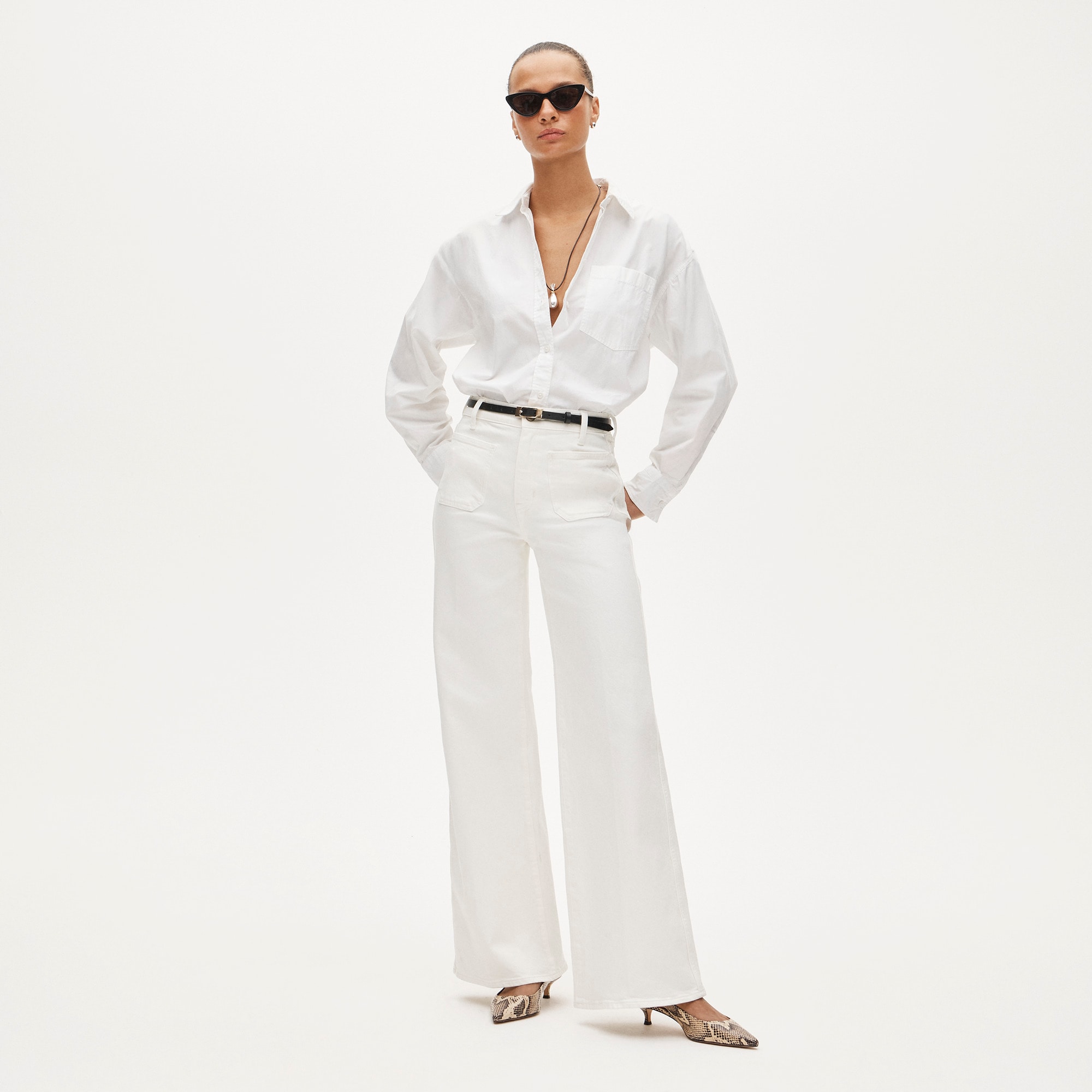 Patch-pocket denim trouser