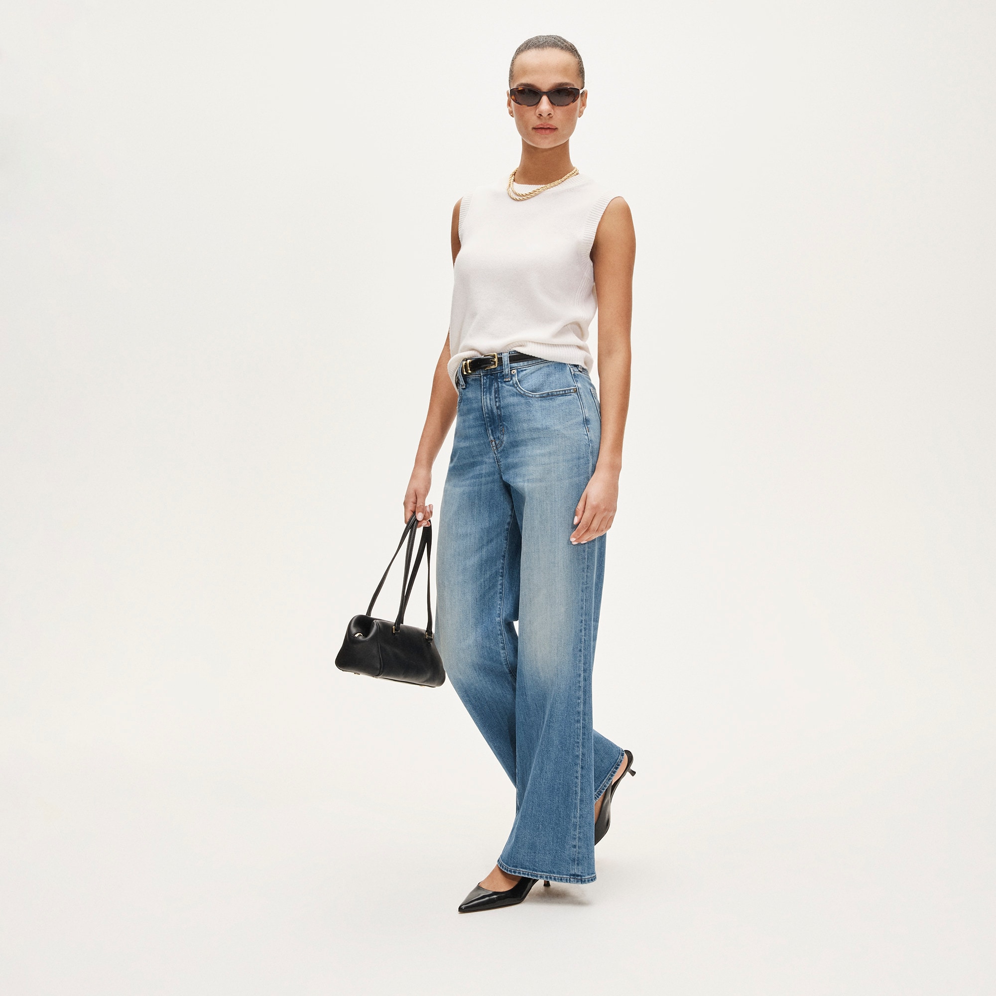 Curvy denim trouser jean