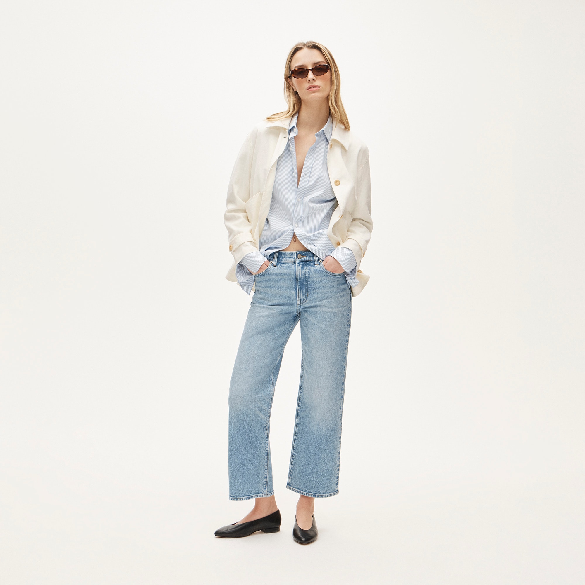 Slim-wide jean in semi-stretch