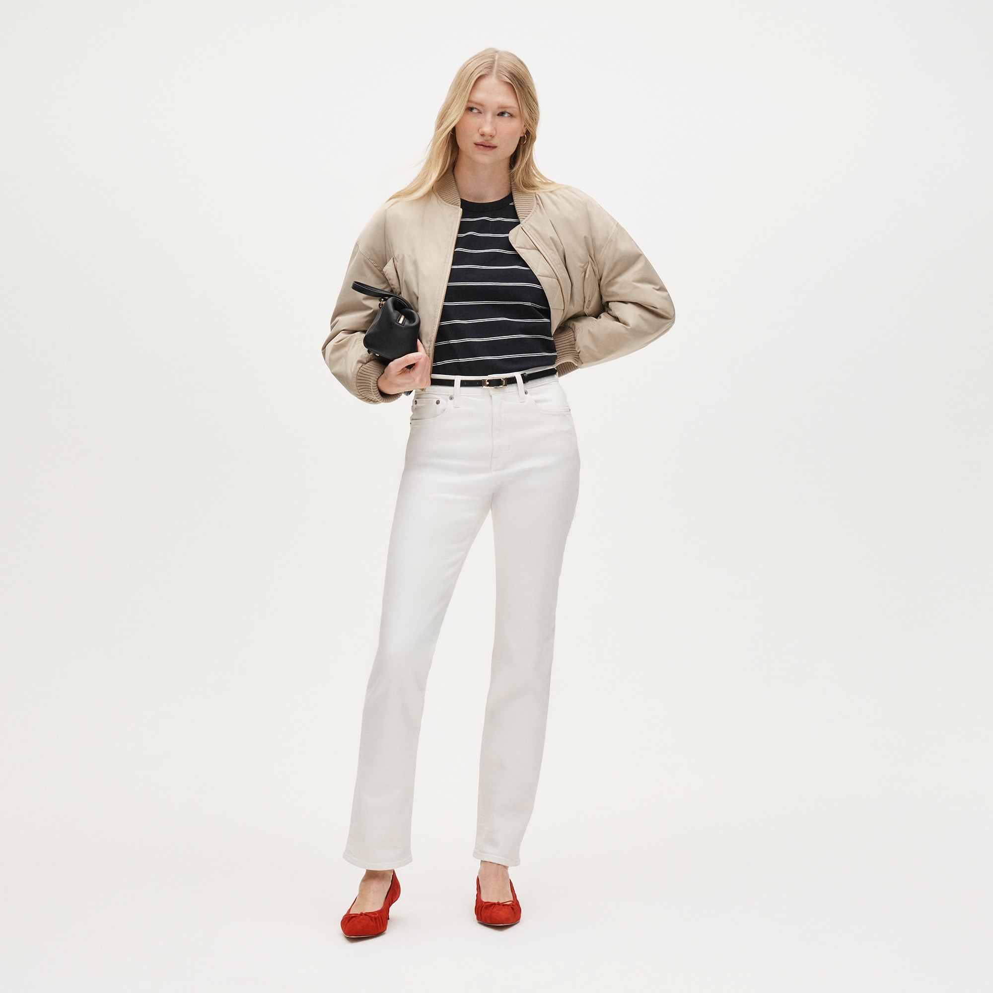 womens Nipped straight jean in stretch