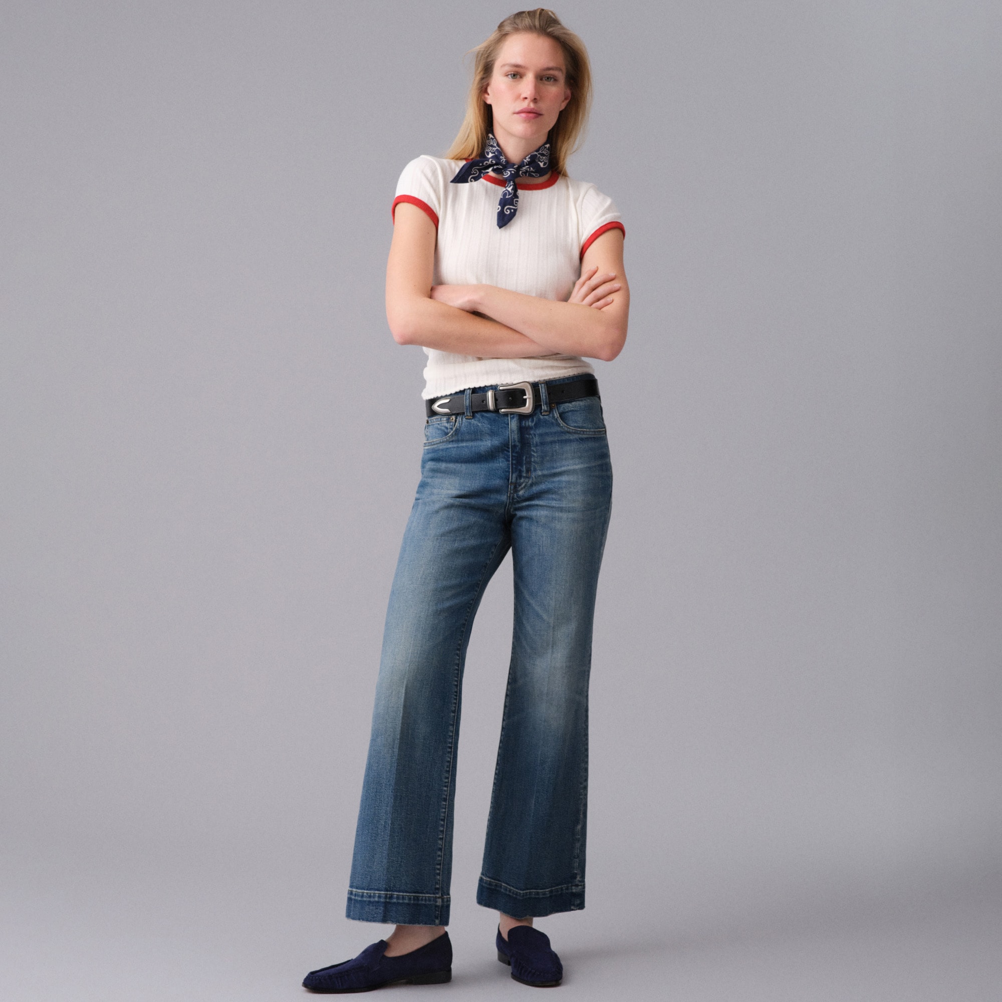 Charley kickout cropped jean in semi-stretch