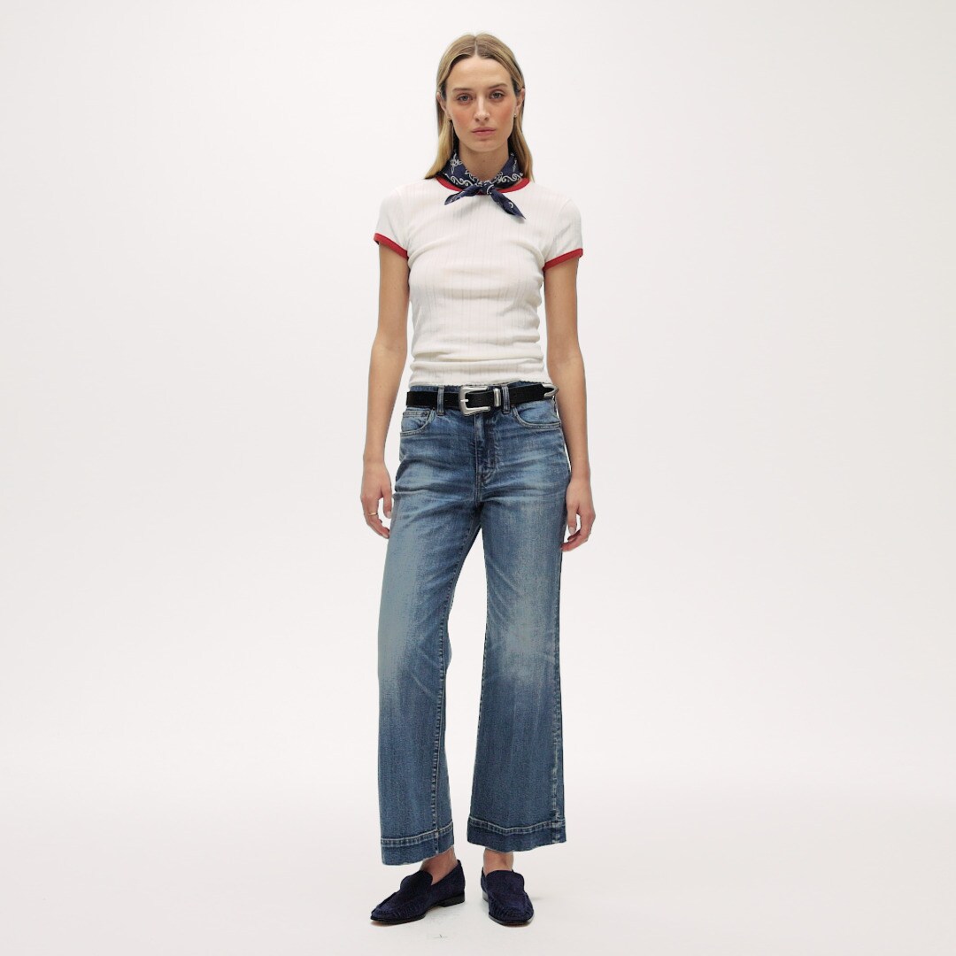 Charley kickout cropped jean in semi-stretch