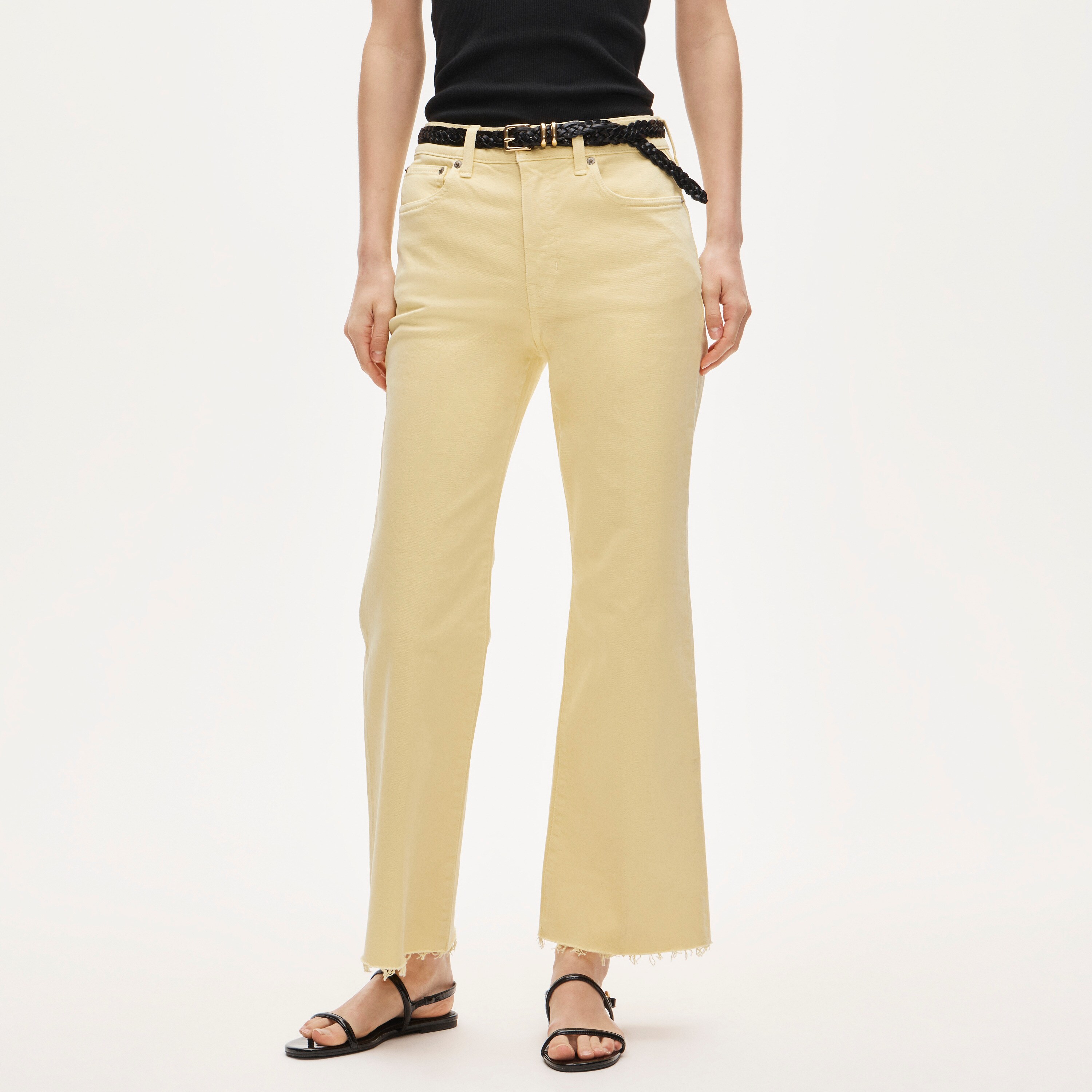 Garment-dyed Charley kickout cropped jean