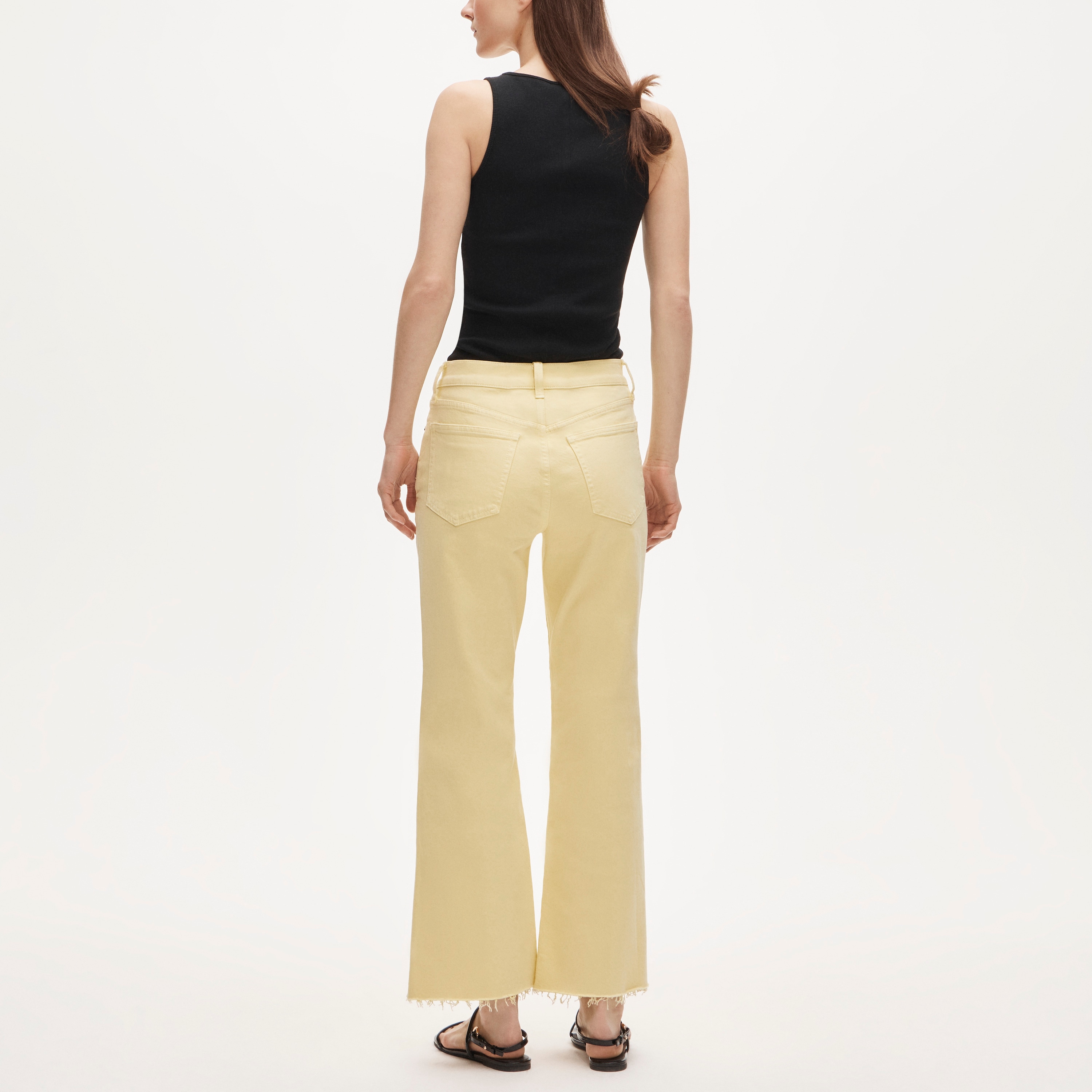Garment-dyed Charley kickout cropped jean