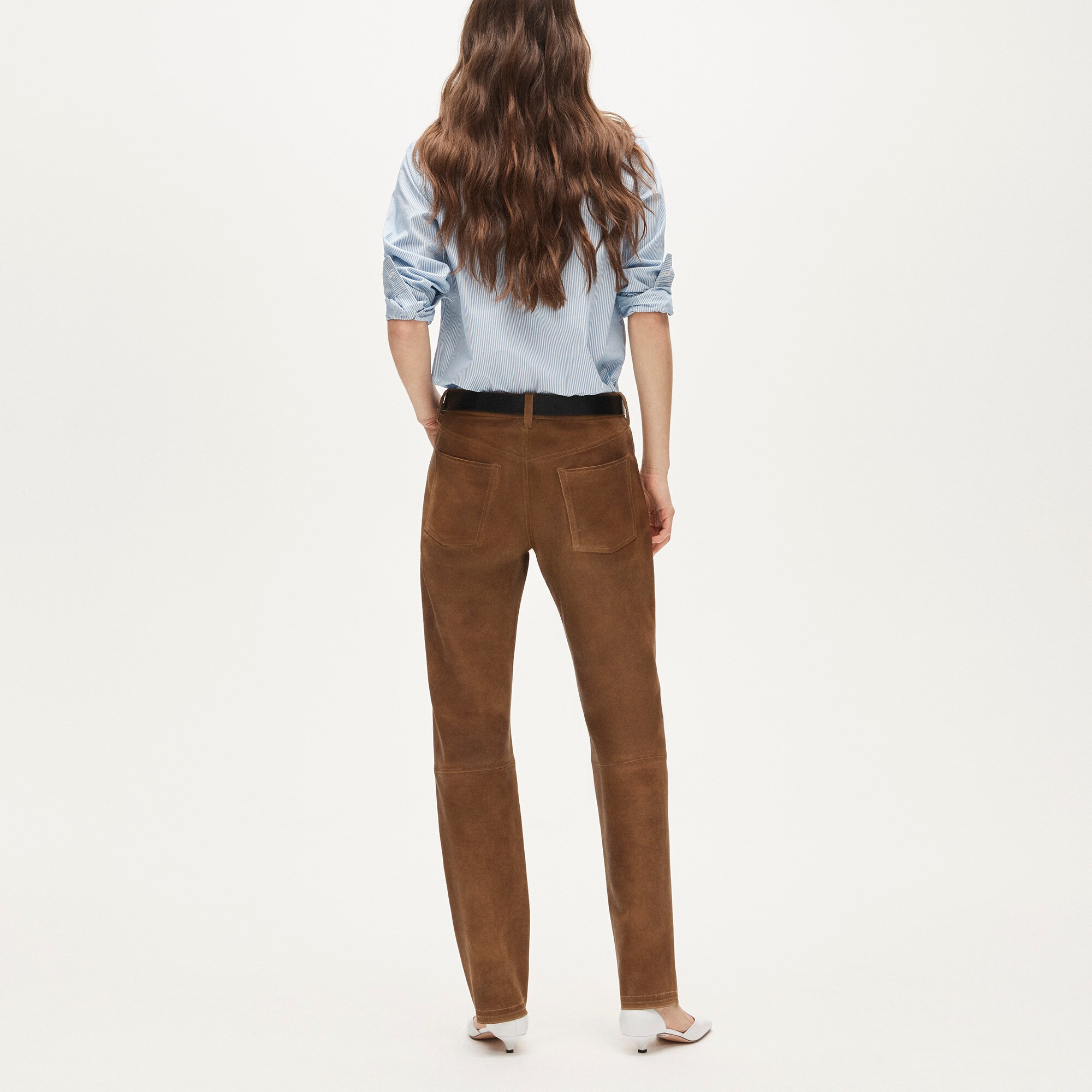 Western straight pant in leather