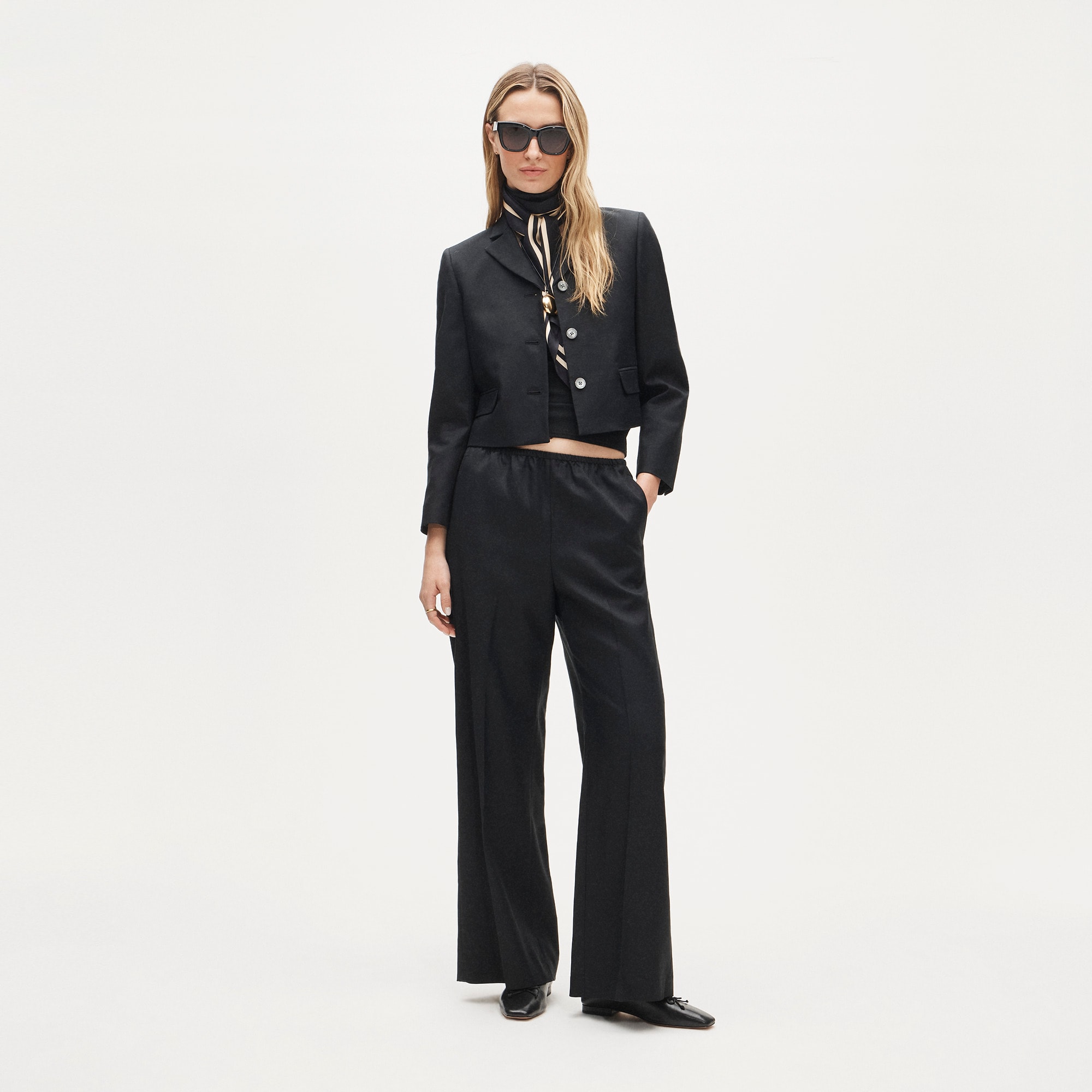 Petite Cosmo pant in Gramercy linen blend - Black
