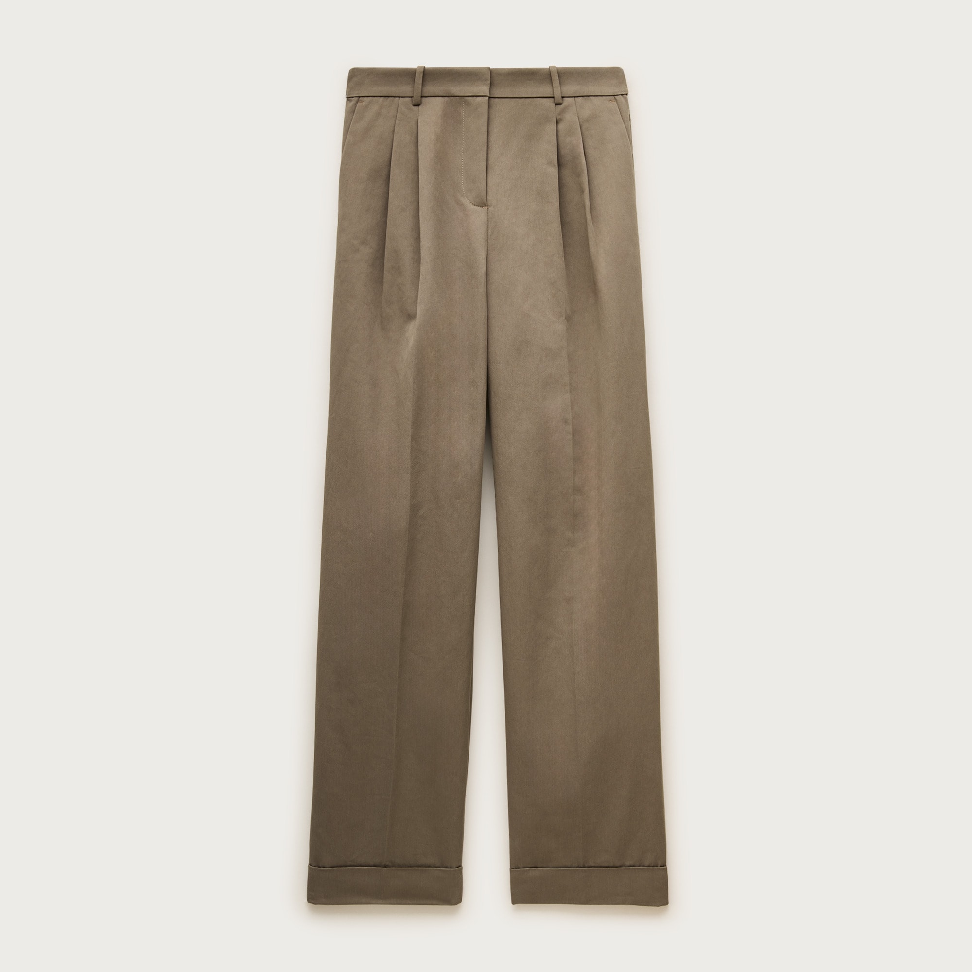 Wide-leg pleated pant