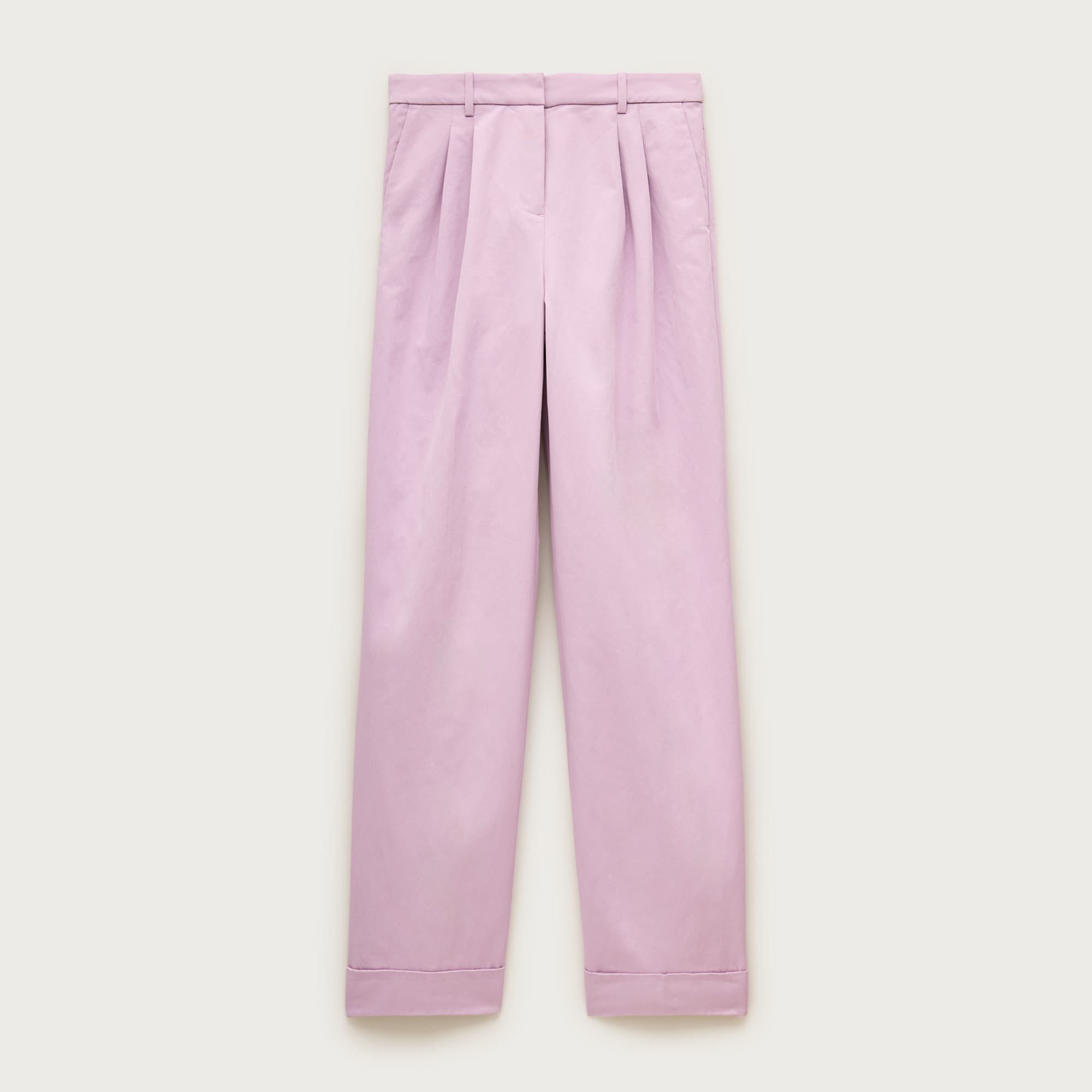 Wide-leg pleated pant