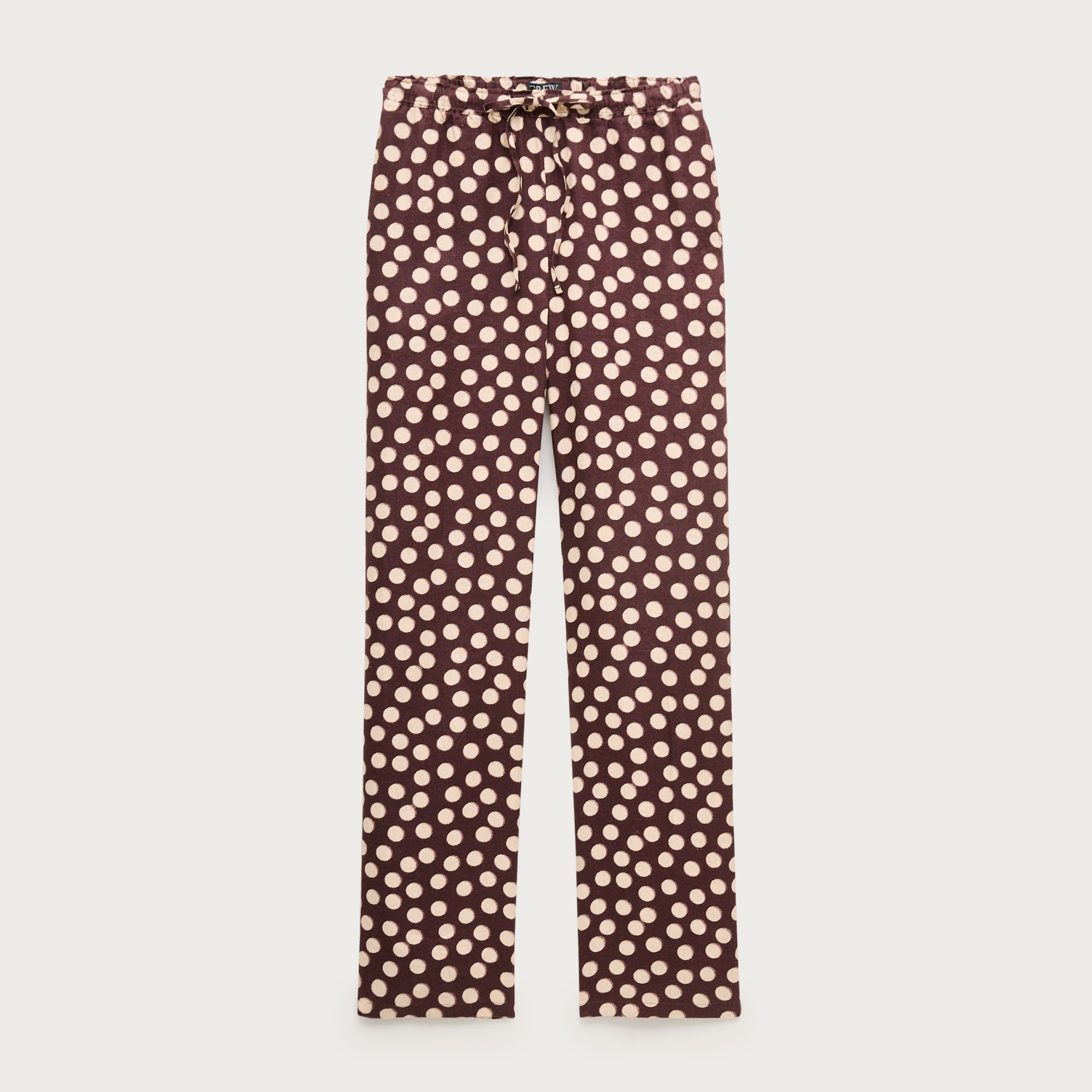 Soleil pant in dot-print linen
