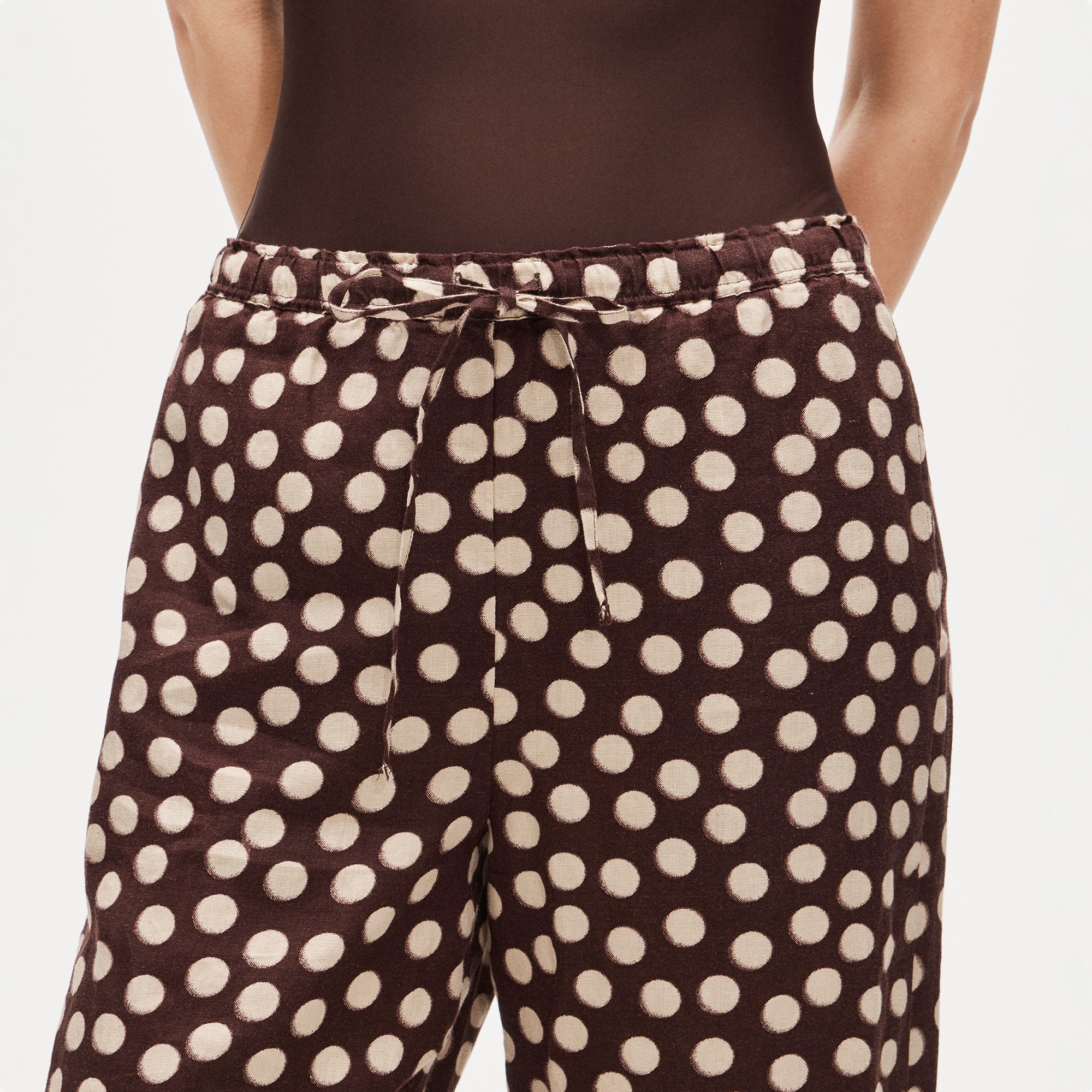 Soleil pant in dot-print linen - image 4