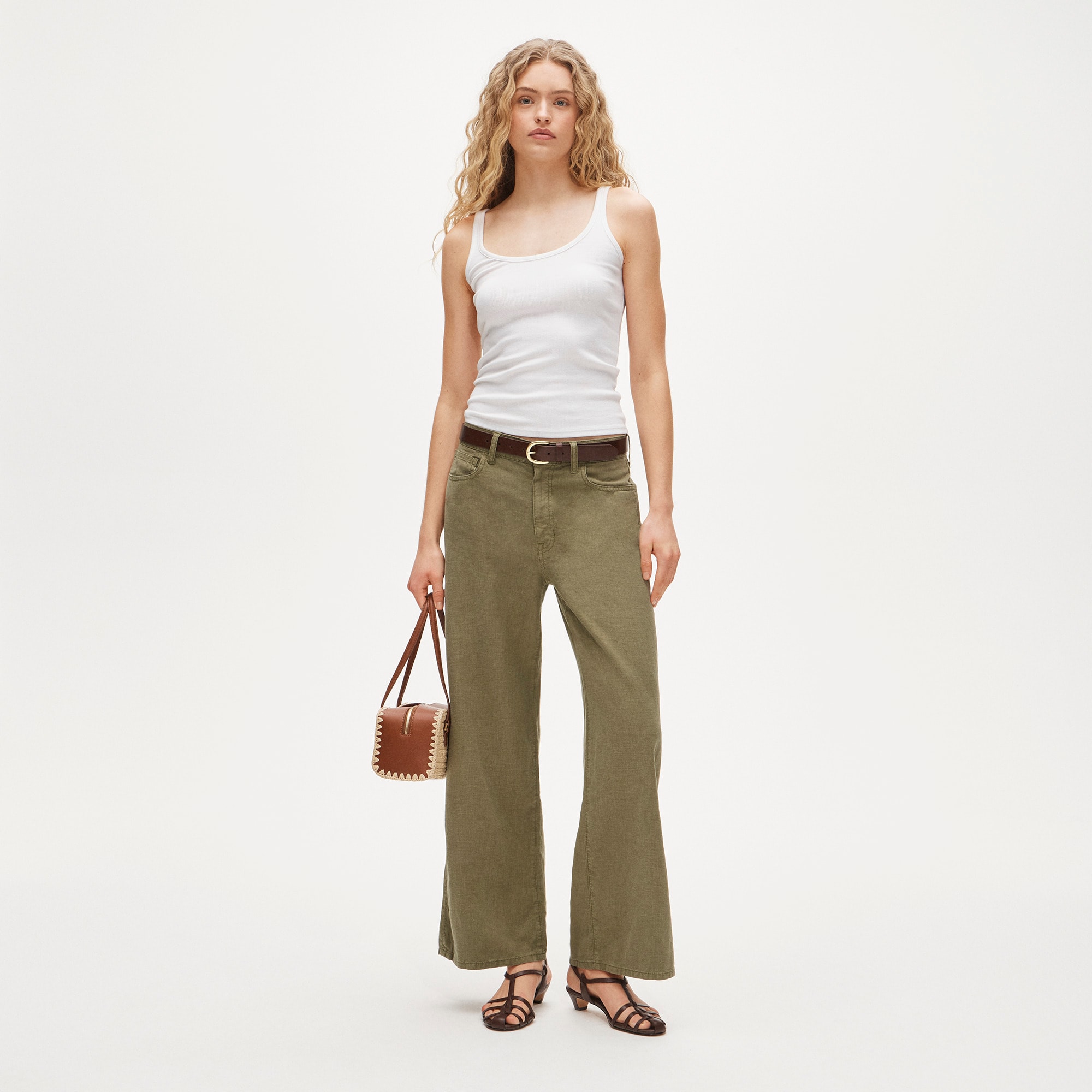 Five-pocket pant in linen blend