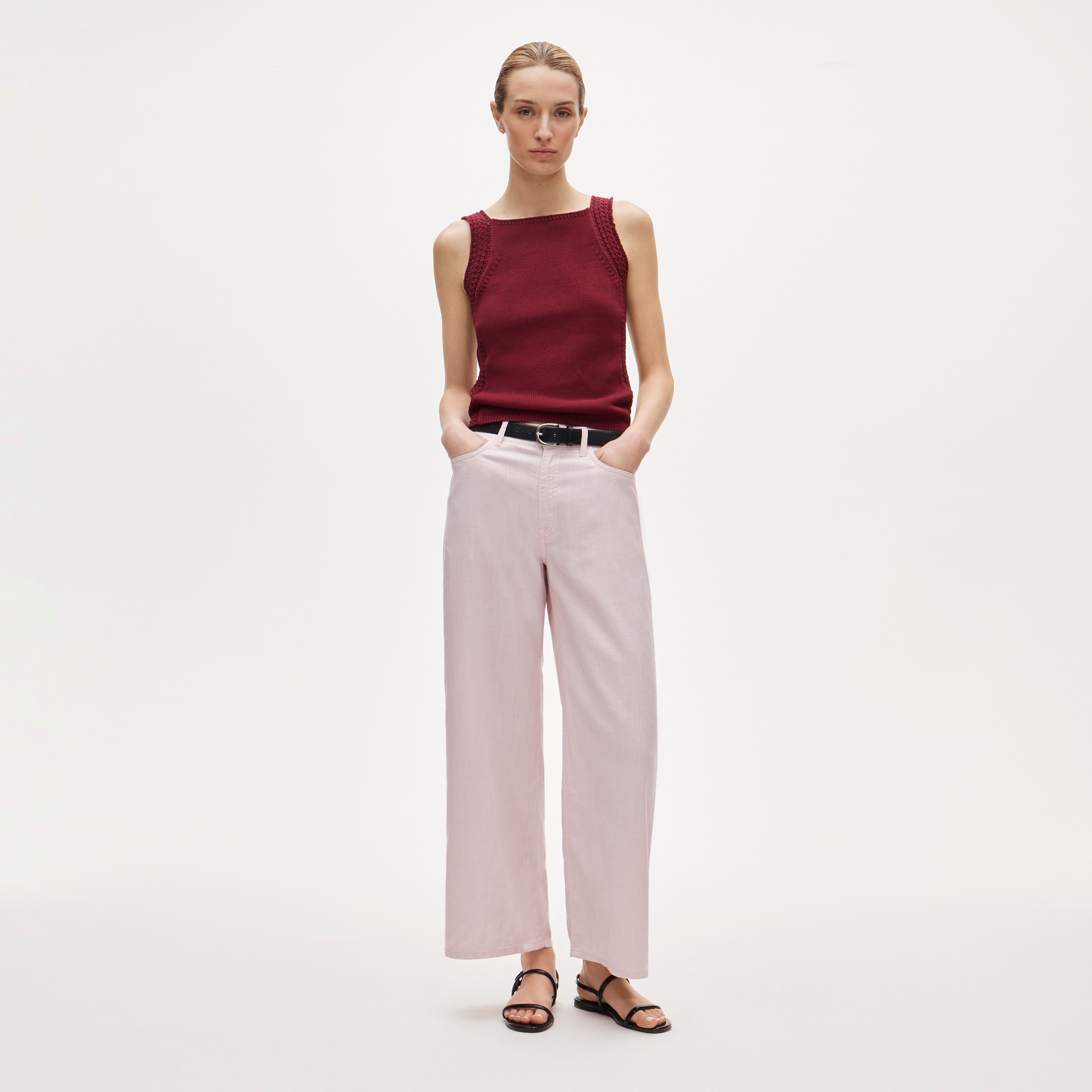 Five-pocket pant in linen blend