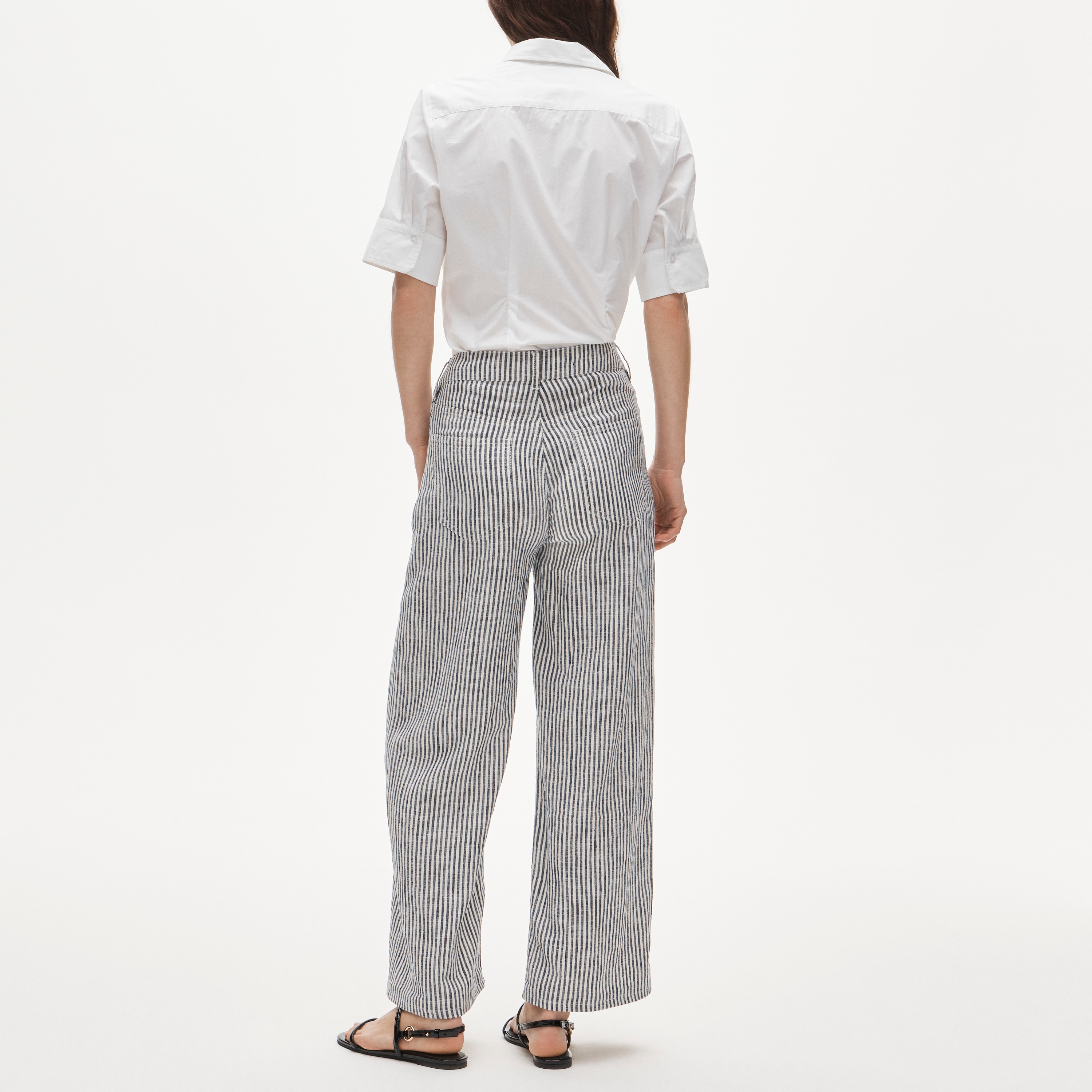 Five-pocket pant in striped stretch linen blend - image 5