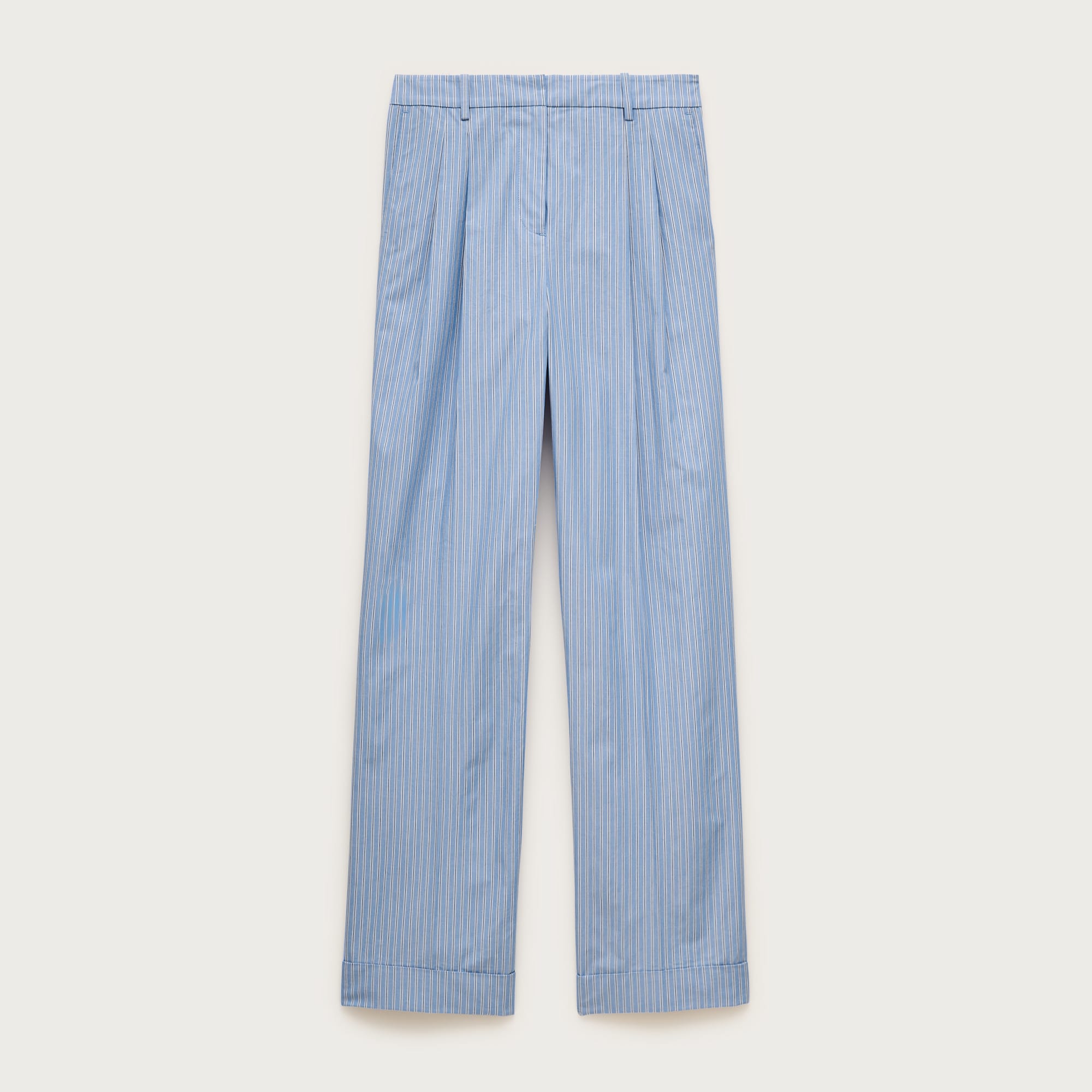 Wide-leg pleated pant in striped cotton from J.Crew - $102.50