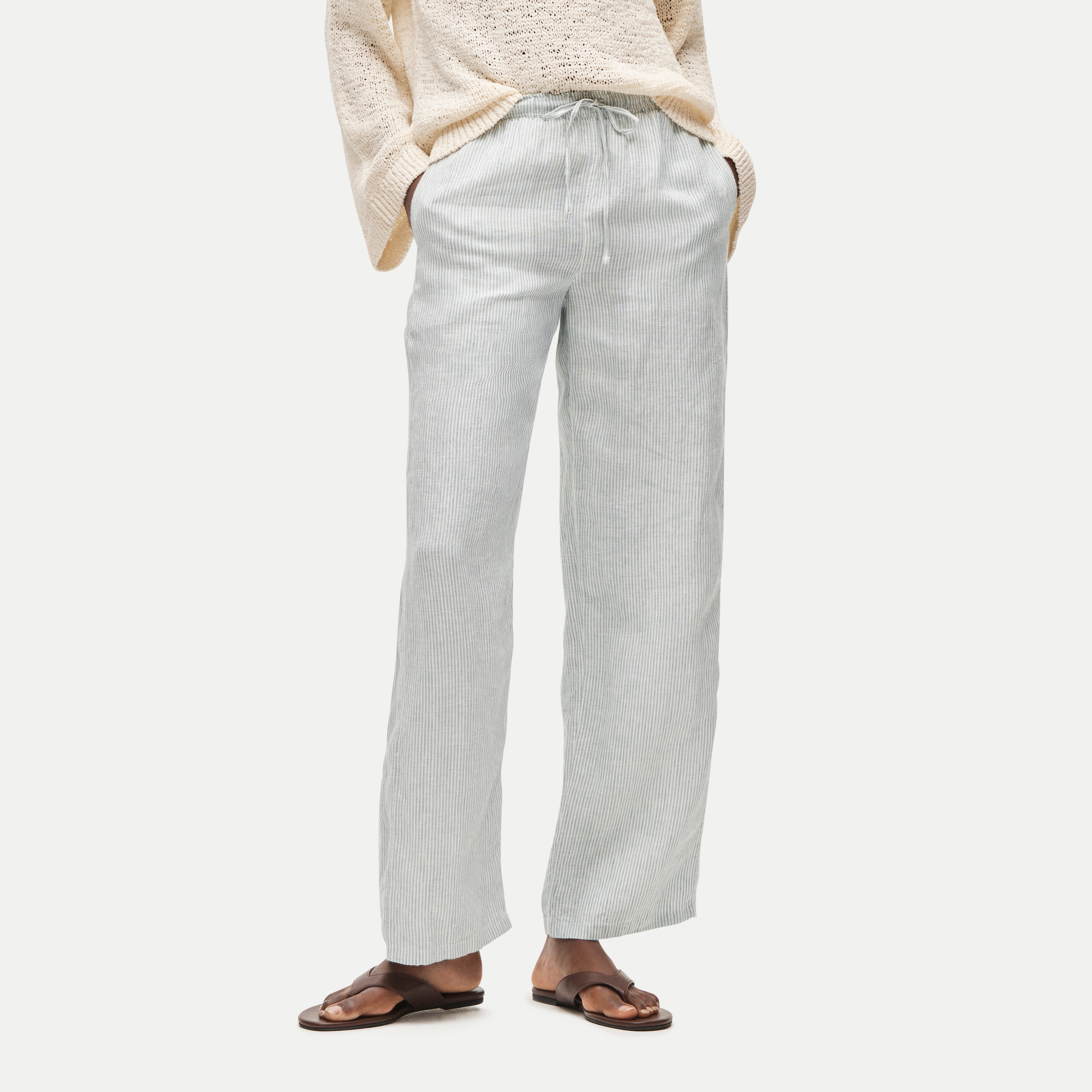 Soleil pant in striped linen