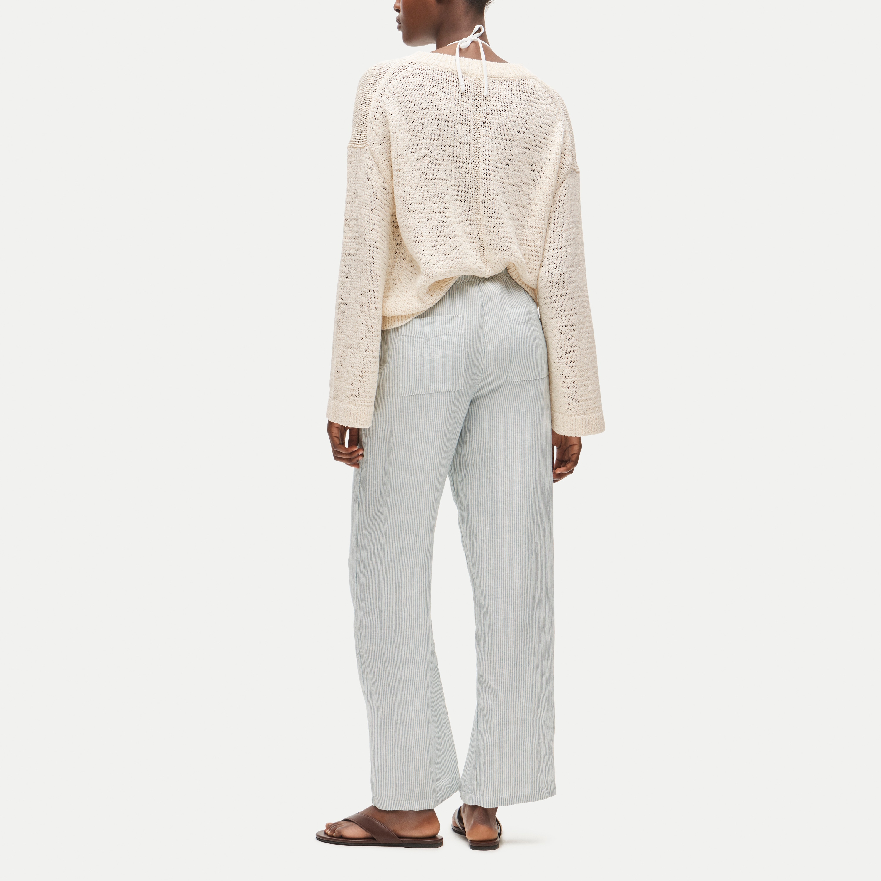 Soleil pant in striped linen
