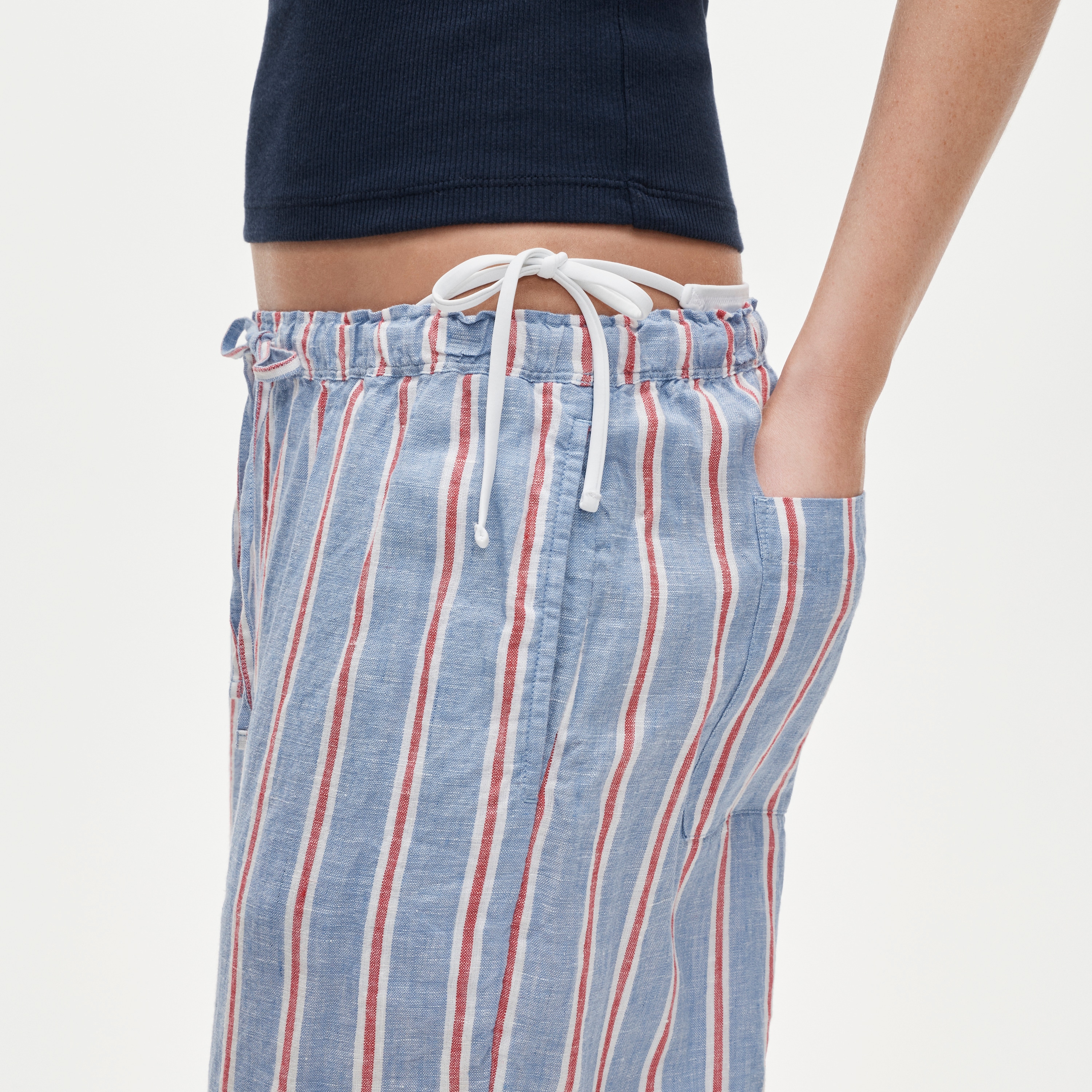 Soleil pant in striped linen