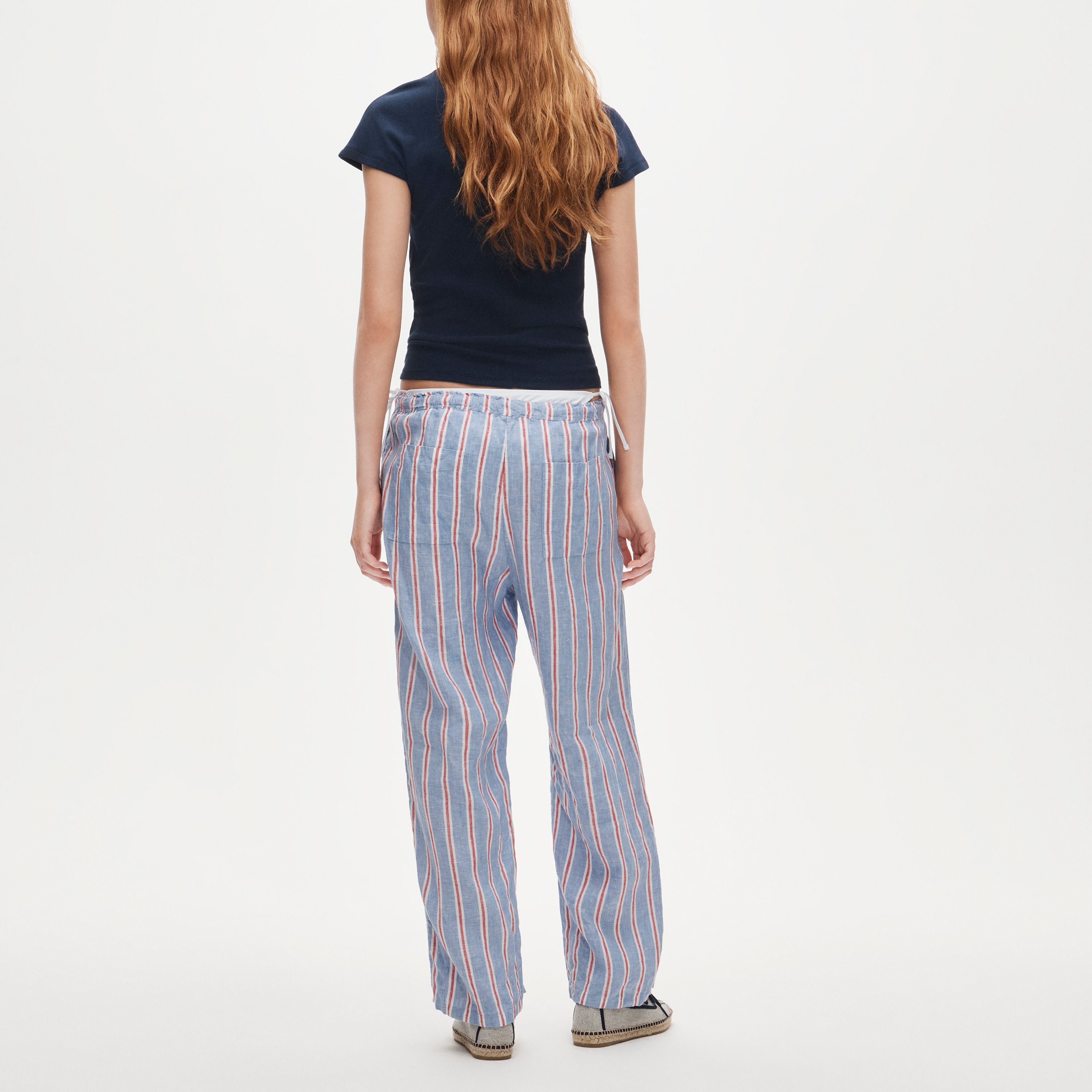 Soleil pant in striped linen